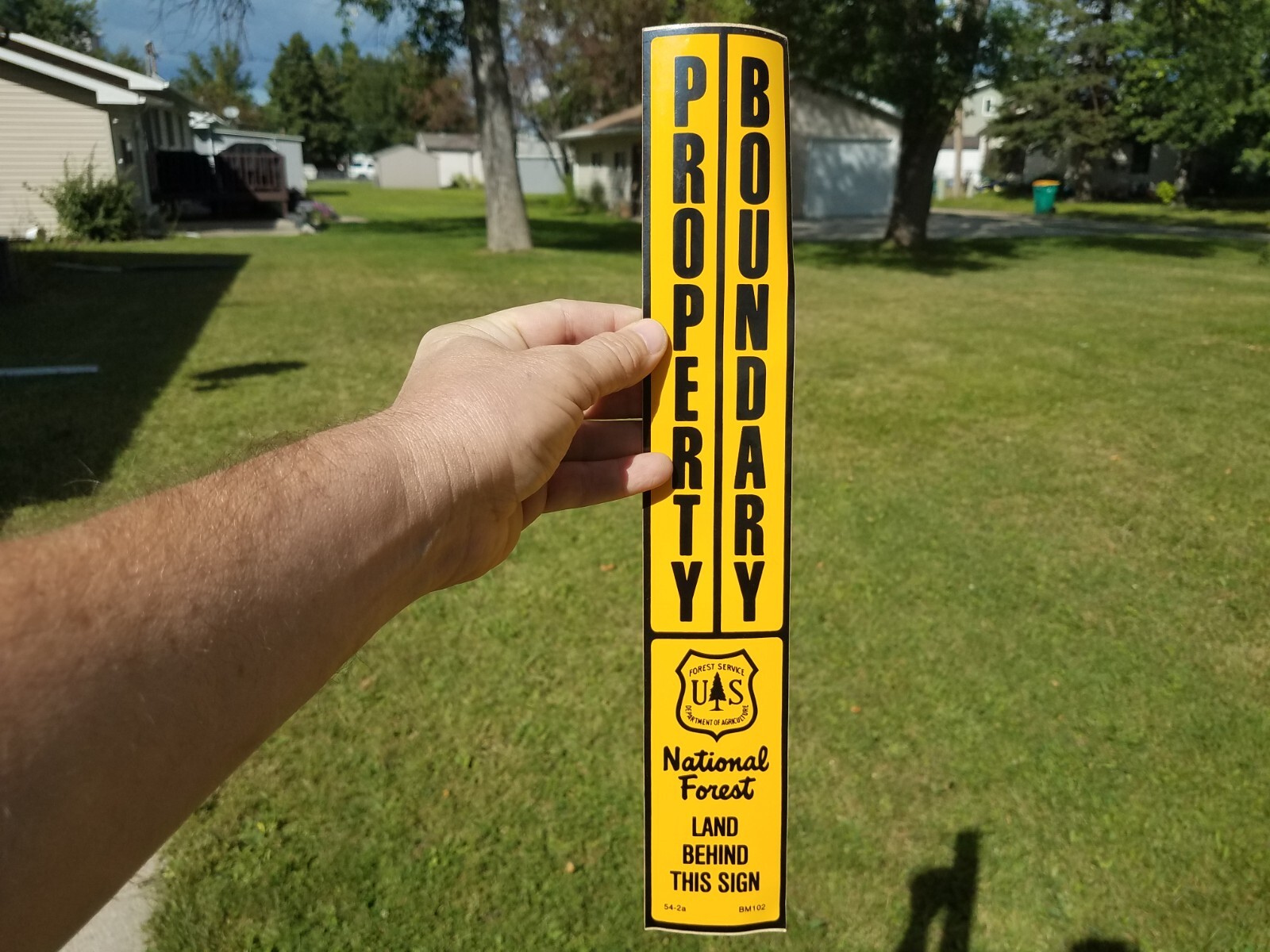 NOS Vintage US Forest Service Property Boundary 15″ Sticker Sign National Park