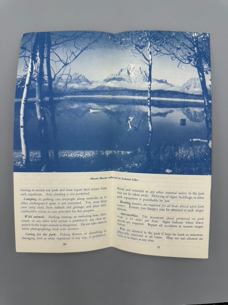 1962 GRAND TETON National Park Service Travel BROCHURE Wyoming