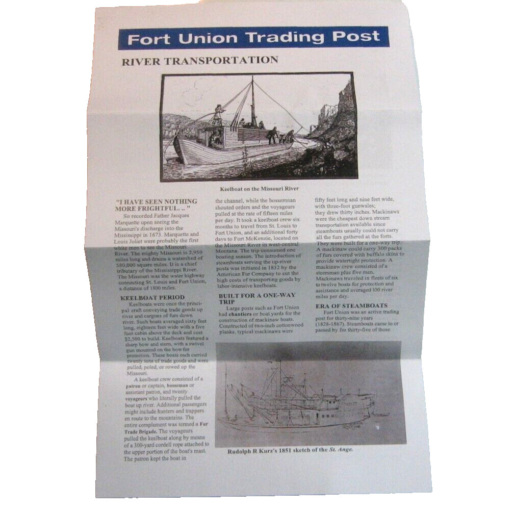 NPS Brochure Fort Union Trading Post National Historic Site Info on the Fort