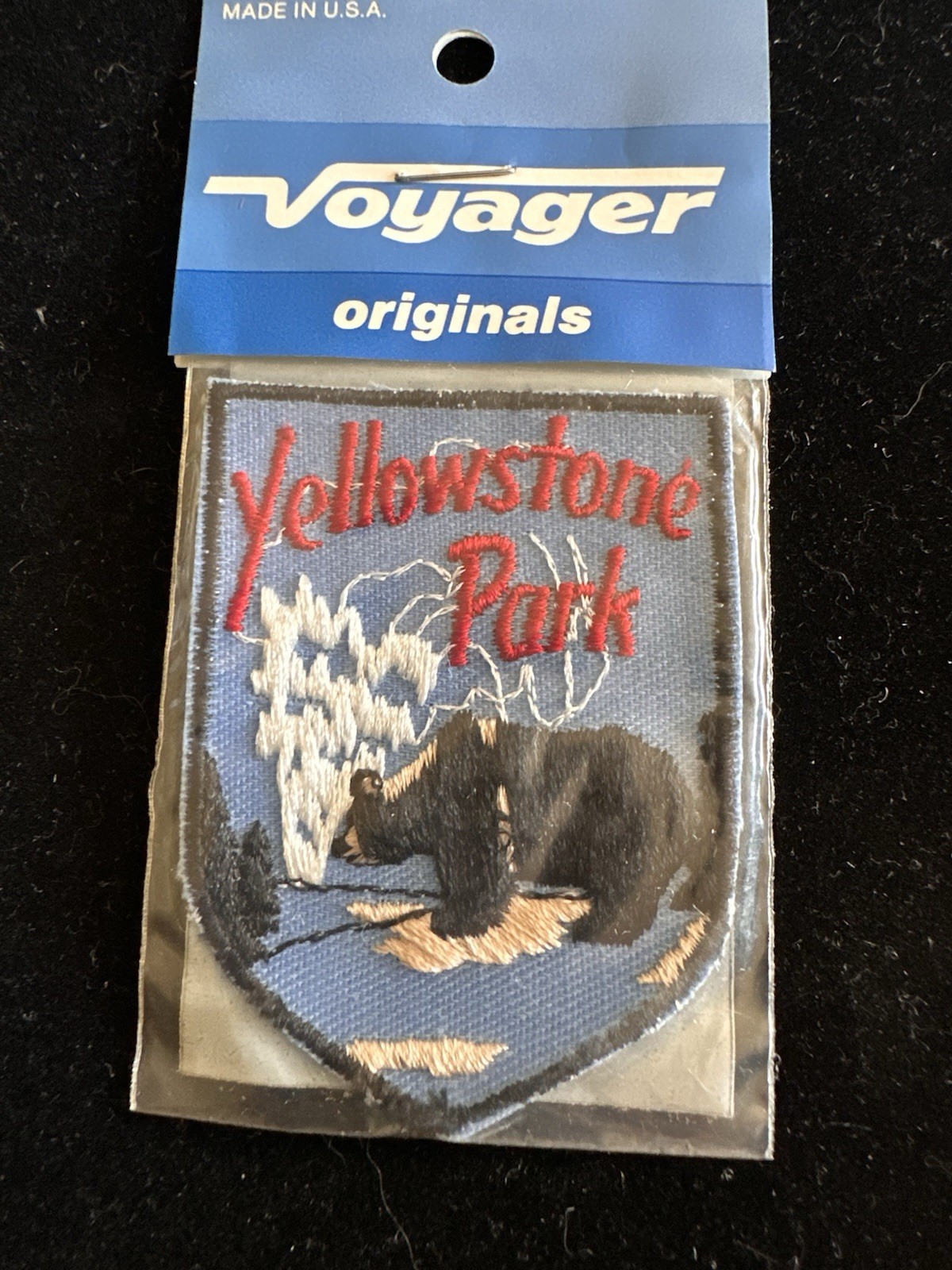 Vintage Yellowstone Park Patch Voyager Sew On New Black Bear National Park