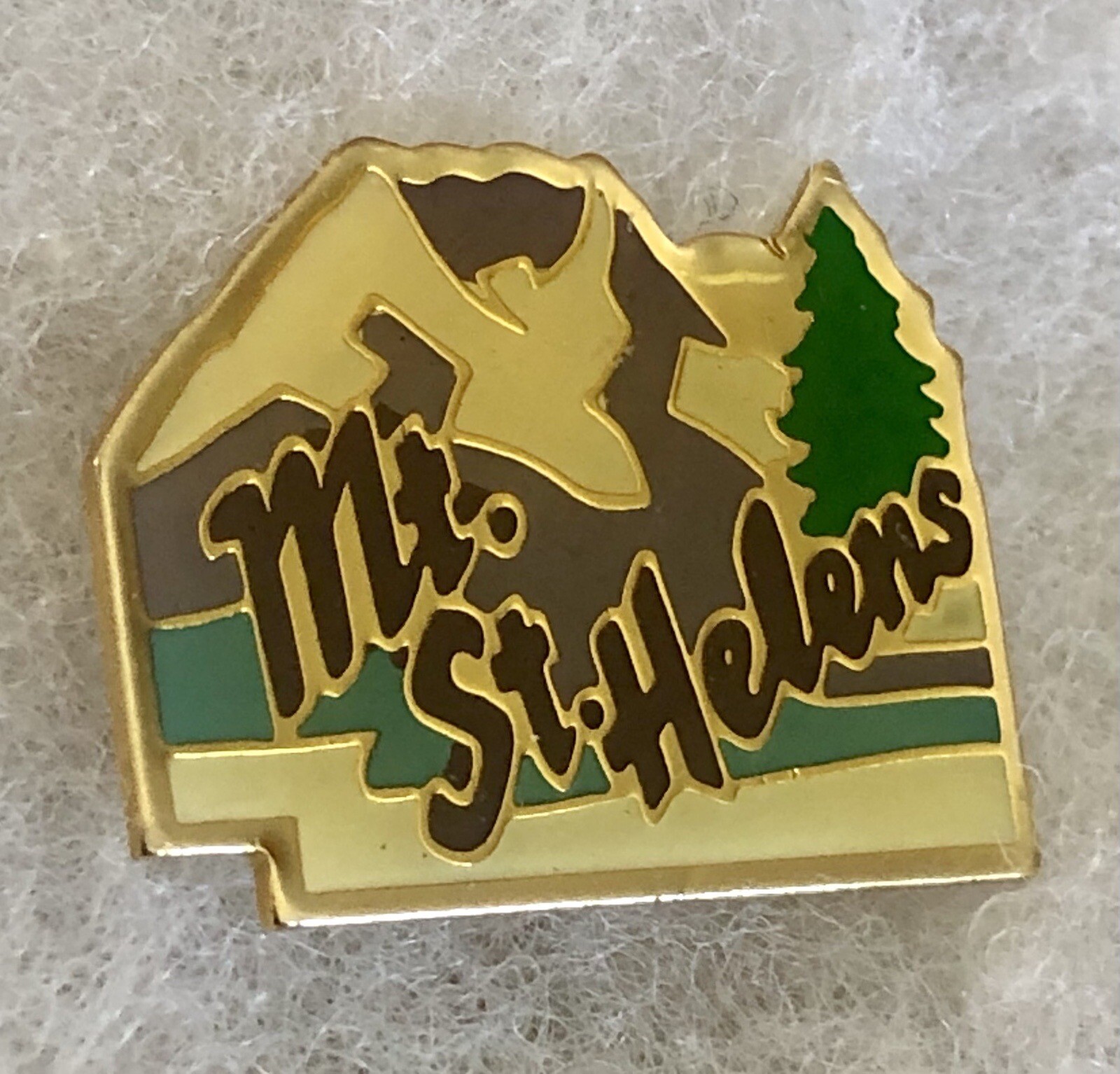 Vtg Mount St Helen Lapel Pin Washington Volcano Pin