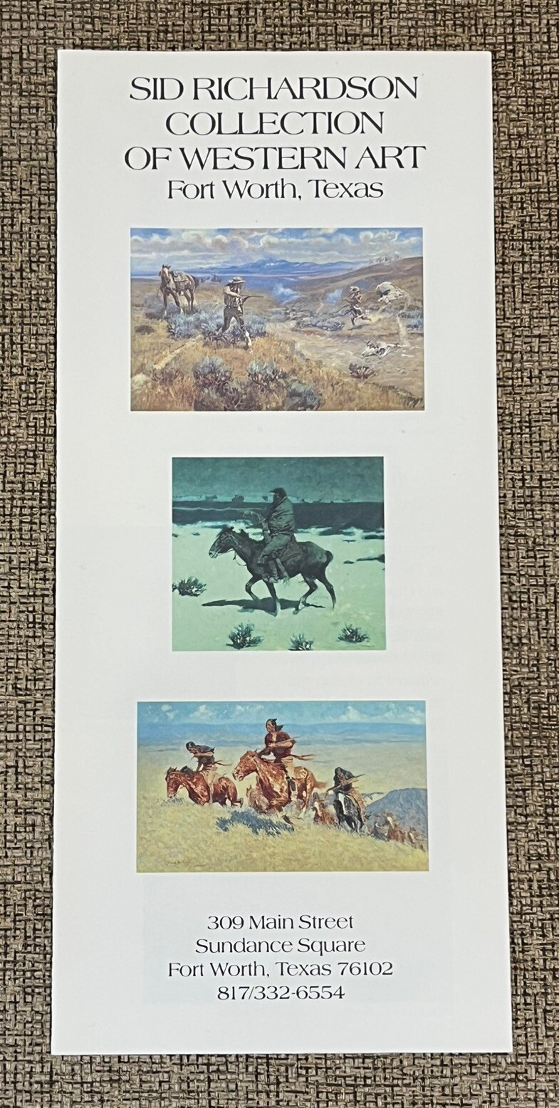 SID RICHARDSON COLLECTION OF WESTERN ART BROCHURE – FORT WORTH TEXAS 1990
