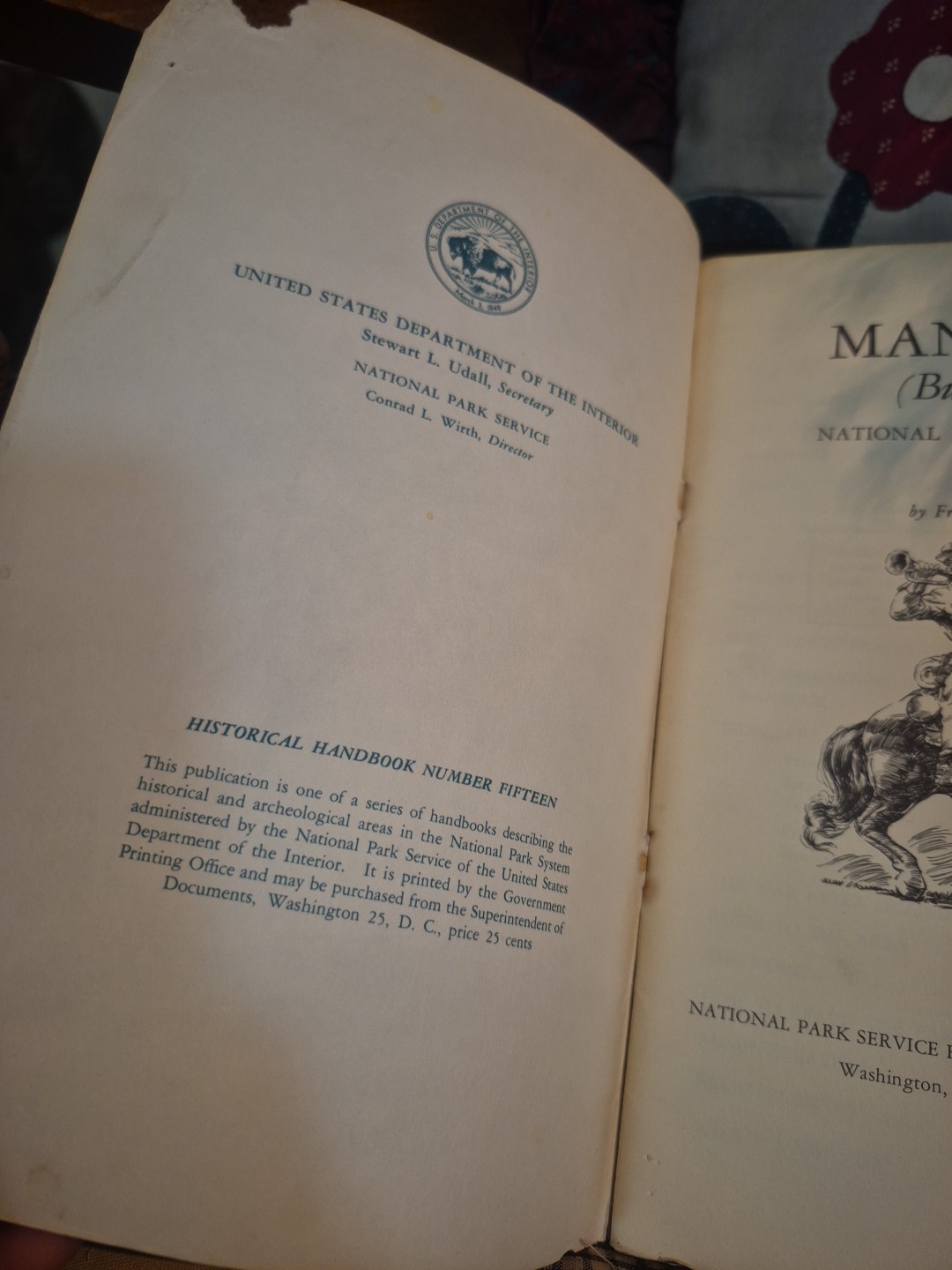 1961 Manassas (Bull Run) Battlefield Park National Park Historic Handbook No. 15
