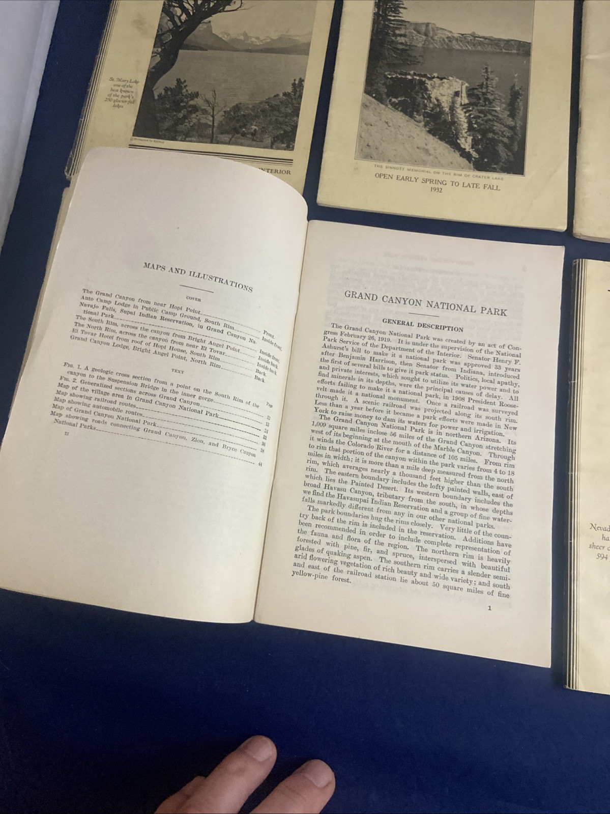 Lot of 6 NATIONAL PARK Guide Books from 1932 & 1933 – VG+ Yosemite Glacier +