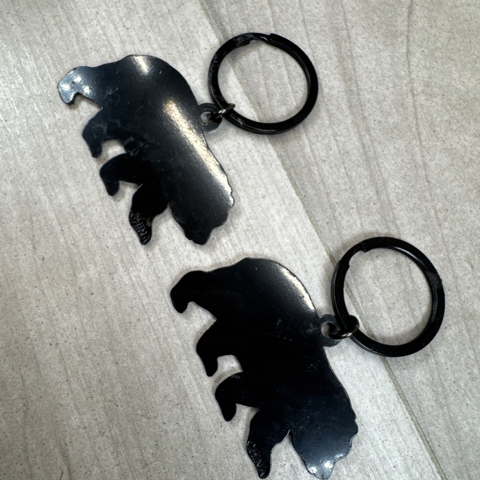 Yosemite National Park Black Bear Metal Cut Out Keychain Keyring Set Of 2 Pair