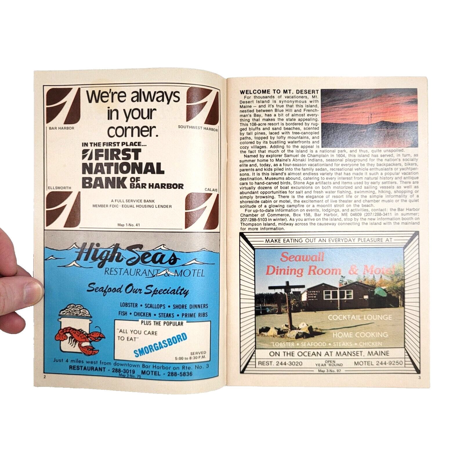 Summer 1985 Mt. Desert Island Guide Brochure Acadia National Park Bar Harbor ME
