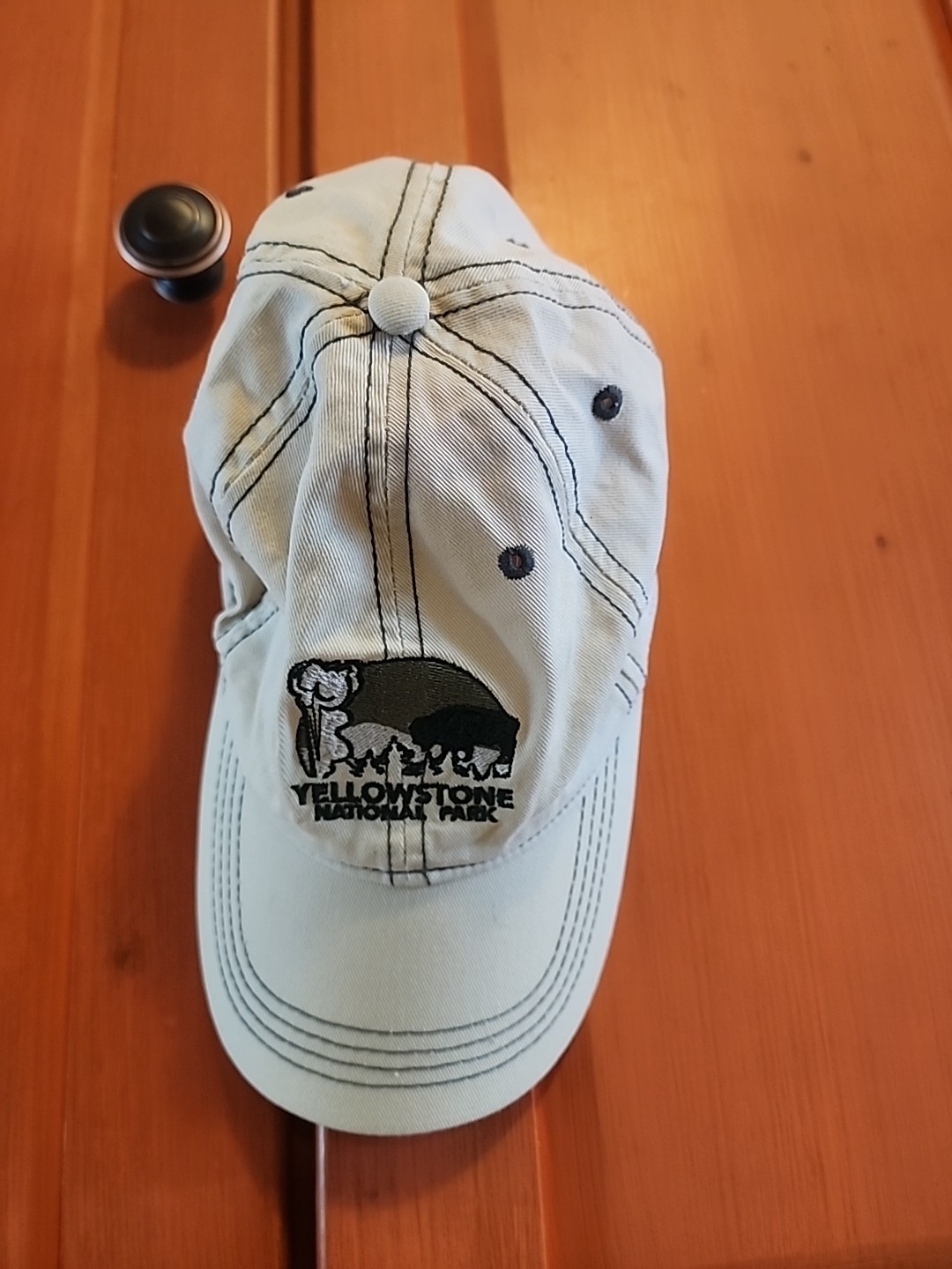 EC Yellowston National Park Old Faithful Buffalo Baseball Hat Cap Adjustable 22″