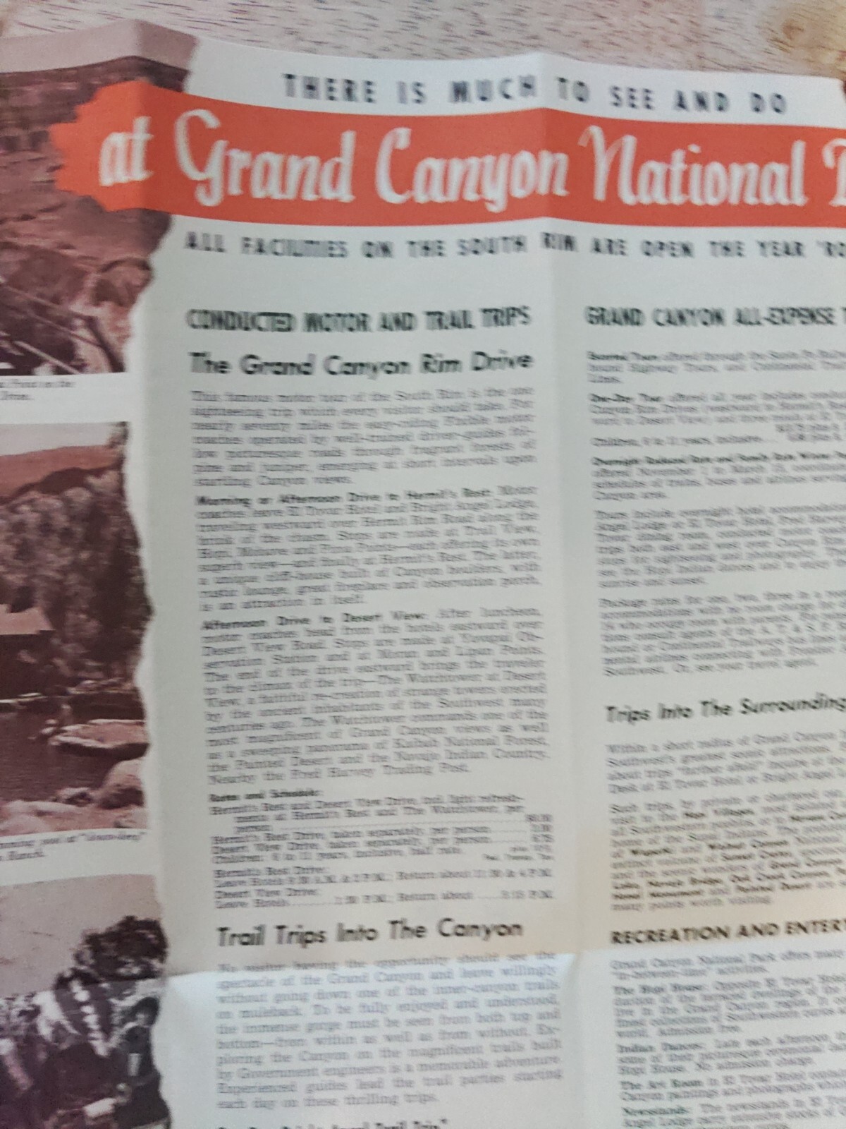 Vintage 1956 Grand Canyon Pamphlet
