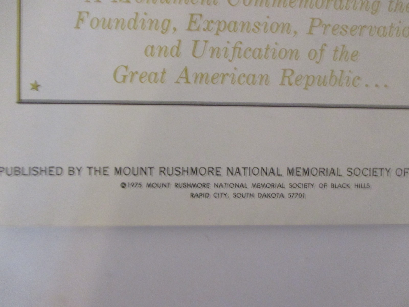 Mount Rushmore National Memorial American Revolution Bicentennial Edition c1975