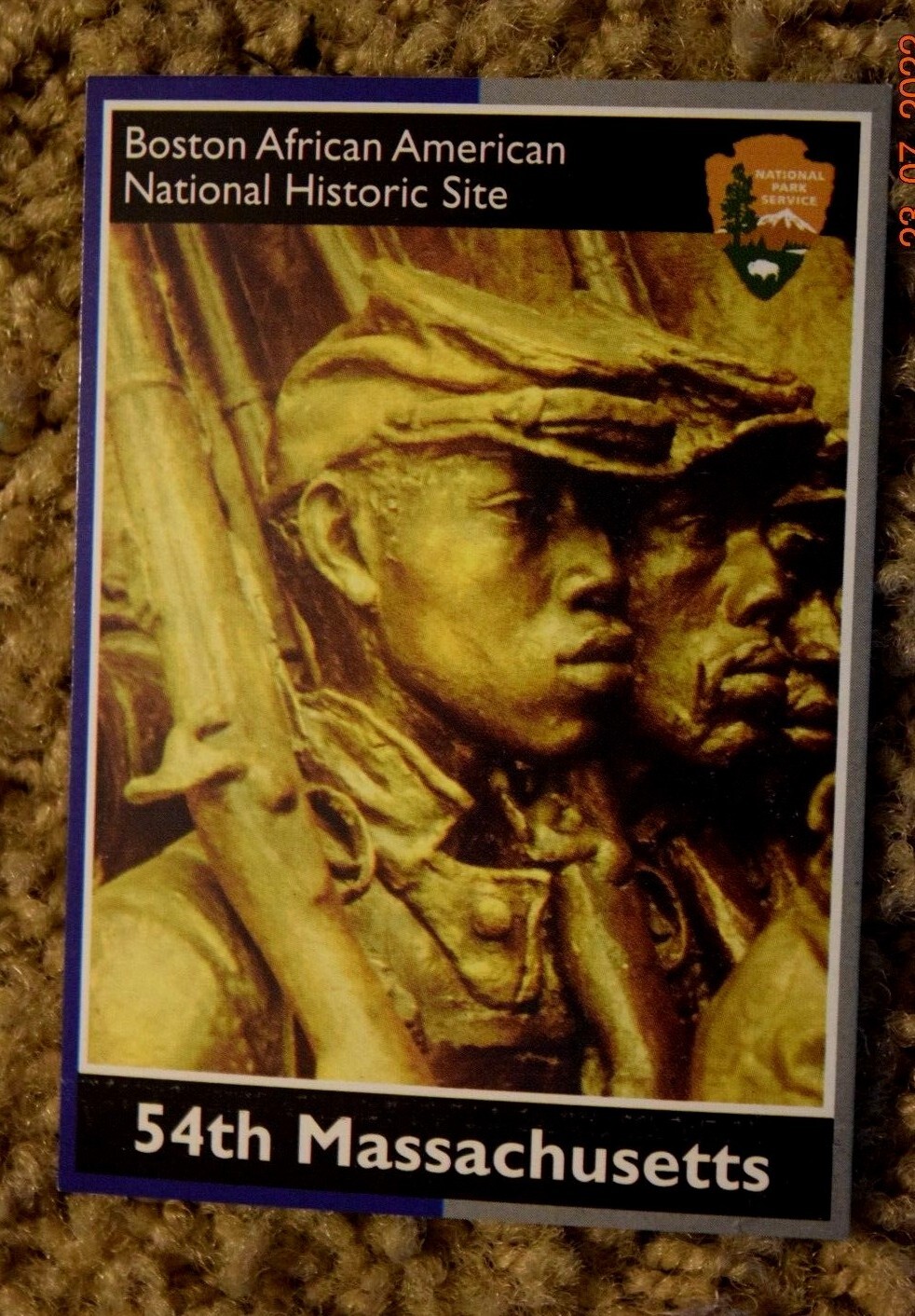 One (1) NPS BOSTON AFRICAN AM NTL HISTORIC SITE, “54th MASSACHUSETTS,” CARD, NEW