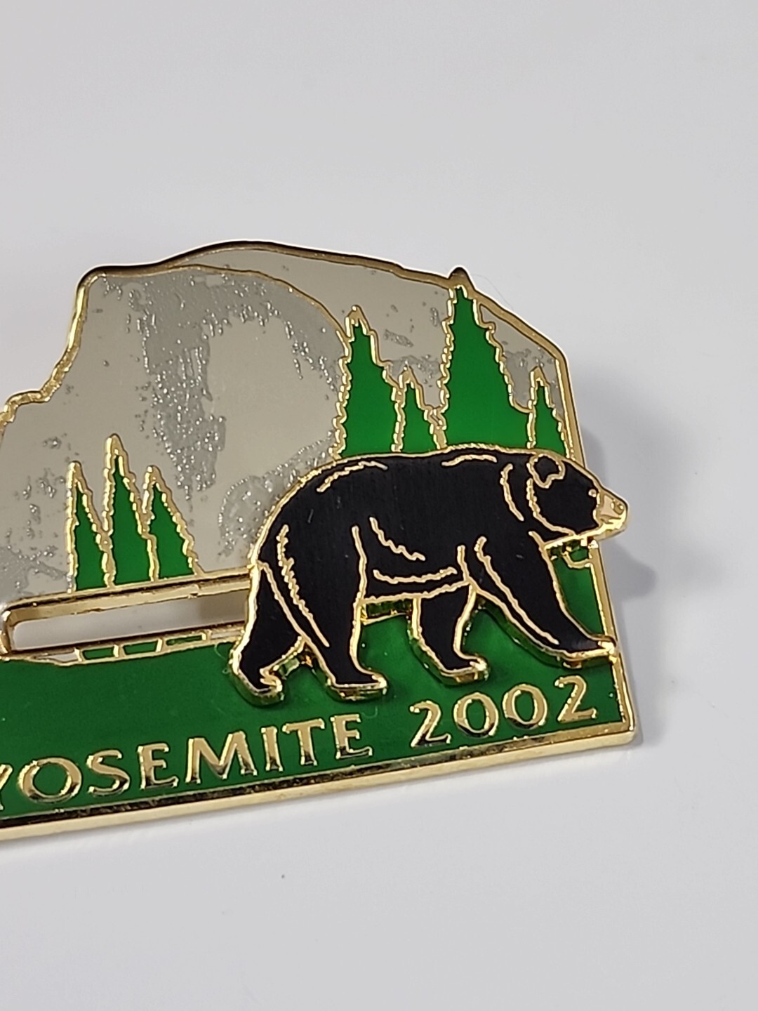 Yosemite 2002 Travel Souvenir Lapel Pin National Park California Bear on Slider