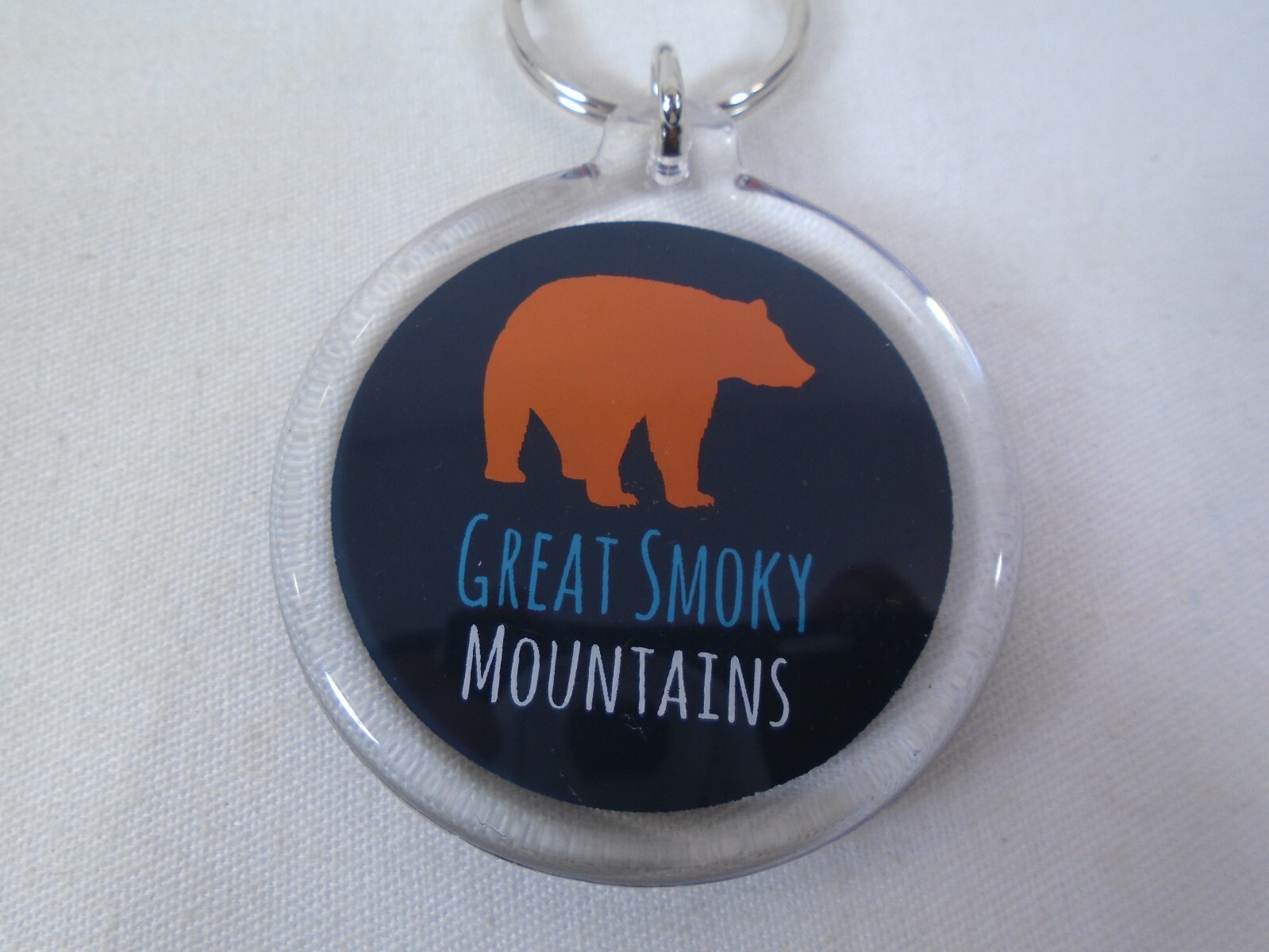 Great Smoky Mountains Bear Keychain Souvenir Ring Fob National Park