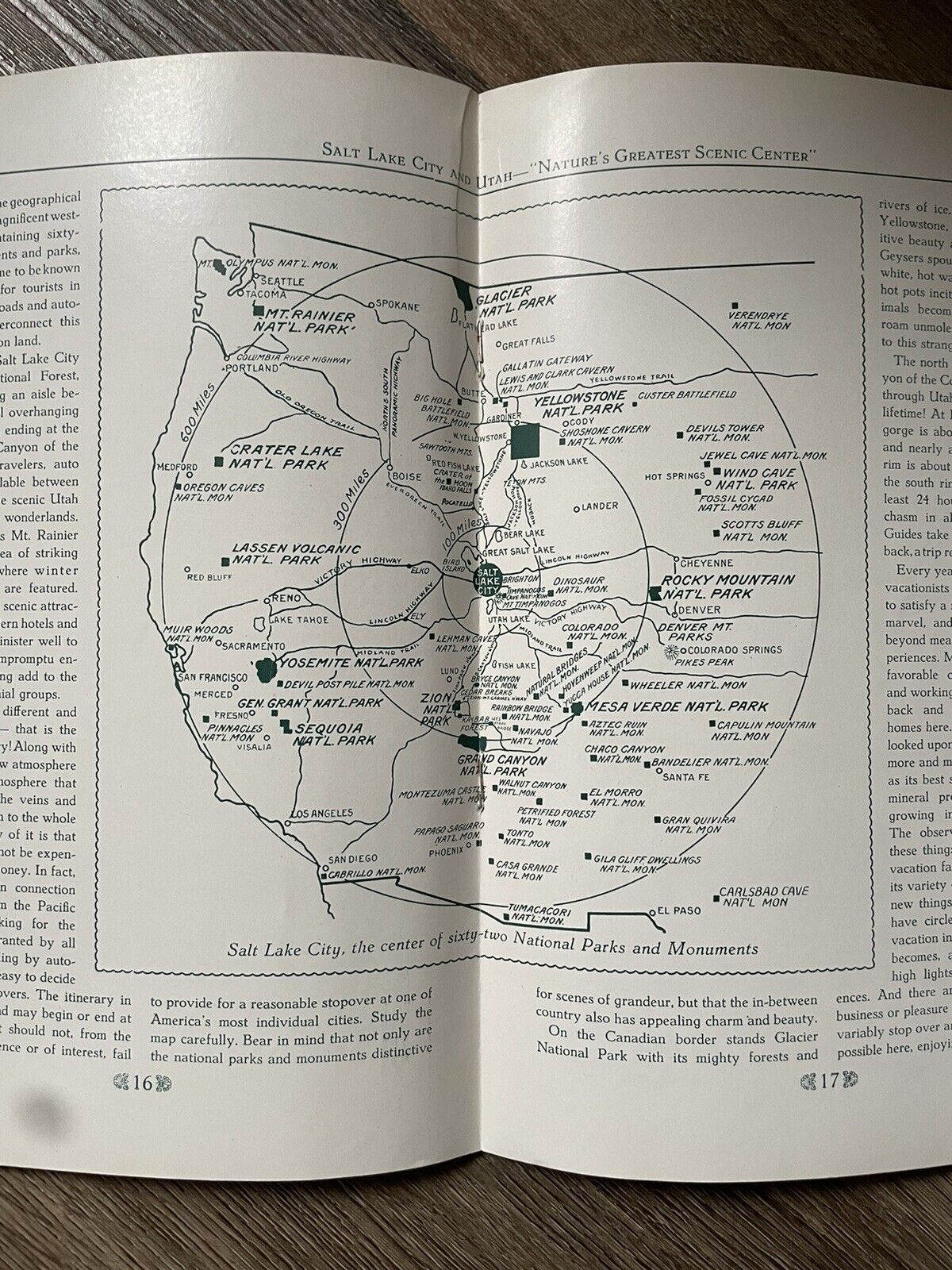 Antique 1930 Utah Salt Lake City Travel Guide Book M