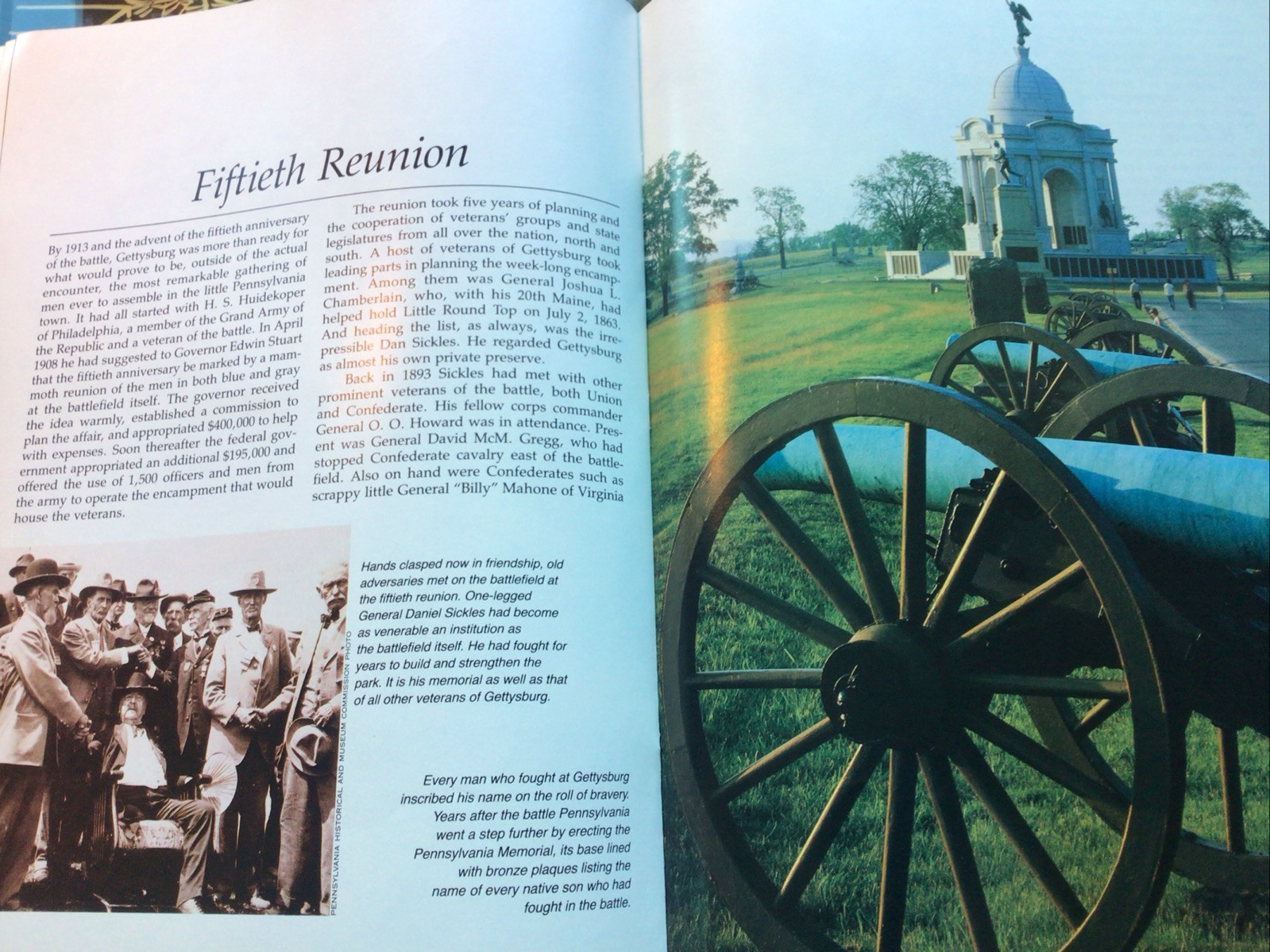 Gettysburg Souvenir Book Vintage 48 Pages 12 X 9. The Story Behind The Scenery