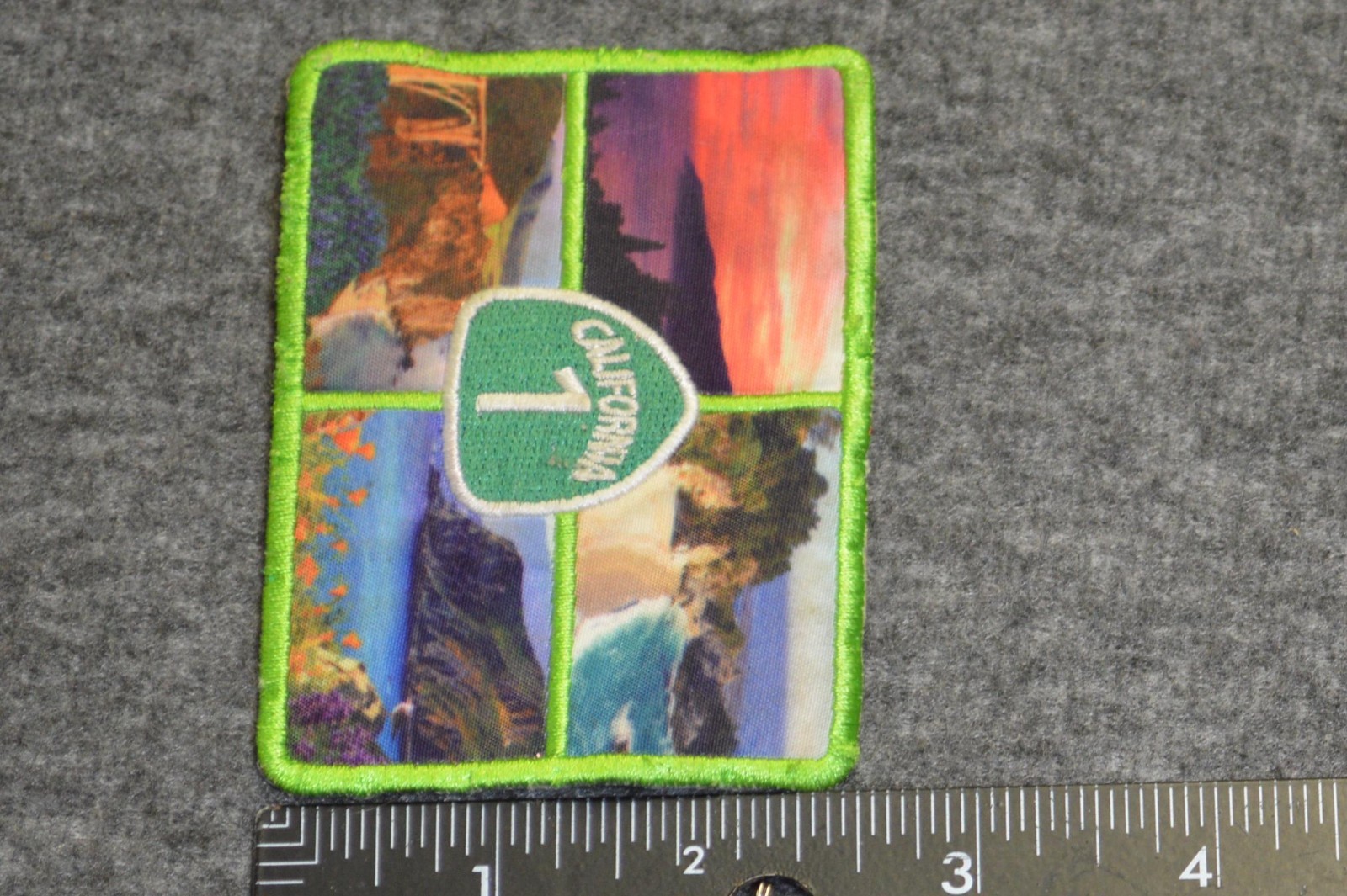 California Highway One Pacific Coast Scenery Patch a bit Threadbare on edges