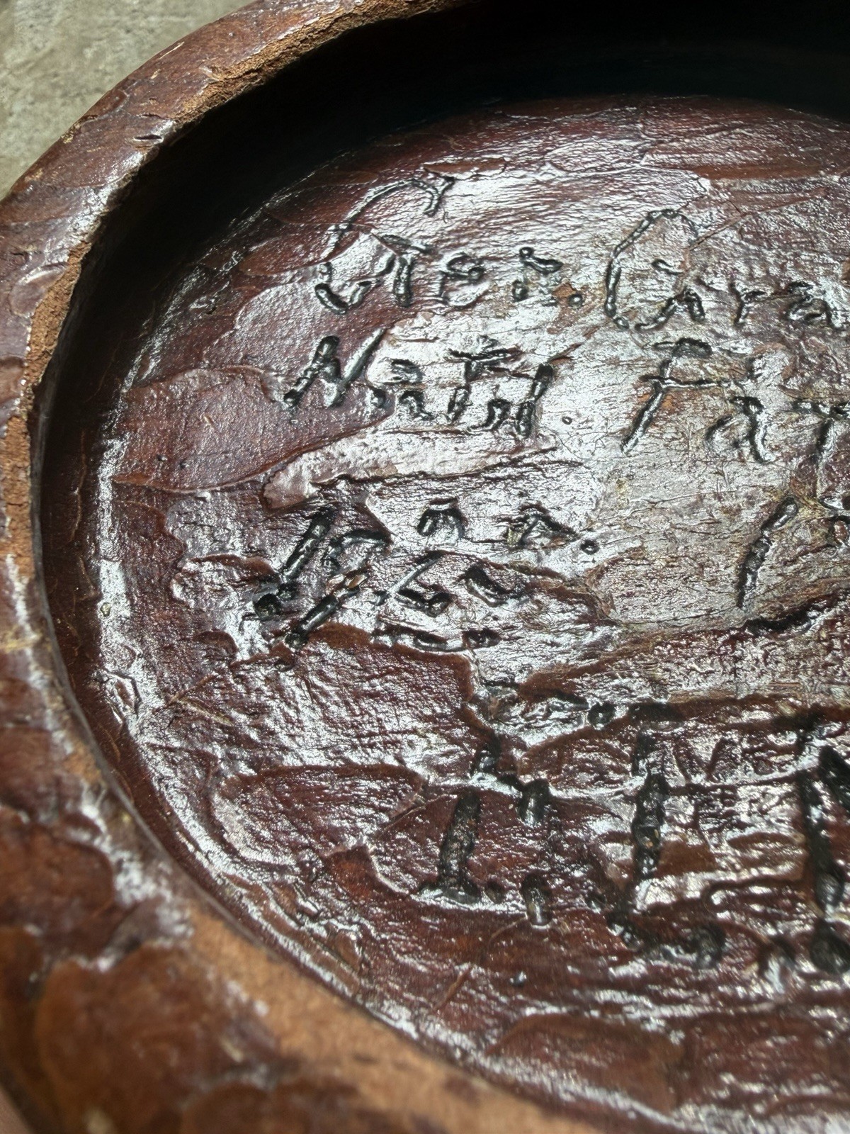 Vintage General Grant national Park Wood Folk Art Souvenir Tray 1920s California