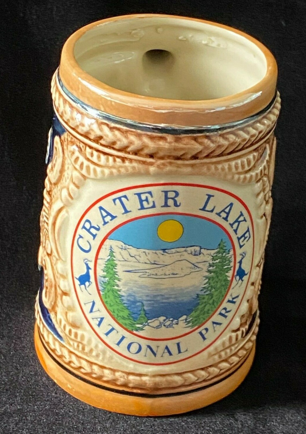 Vintage Crater Lake National Park Lusterware Stein Made in Japan