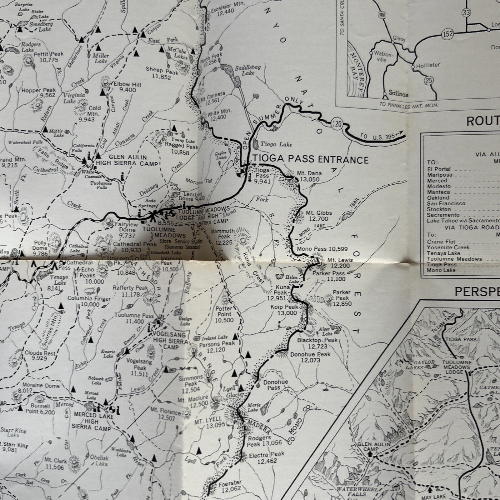 3 Vintage 1952 – Yosemite National Park California – Souvenir Brochures
