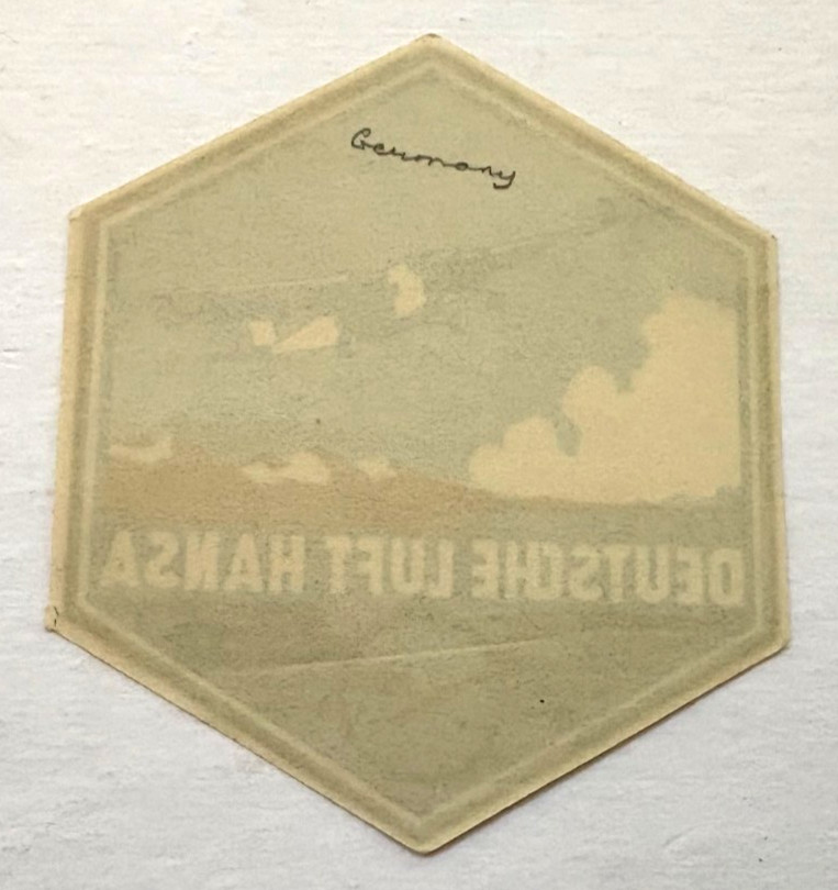 1920’s Airline Label “Deutsche Luft Hansa” w/ Ford Tri-Motor Pictured *