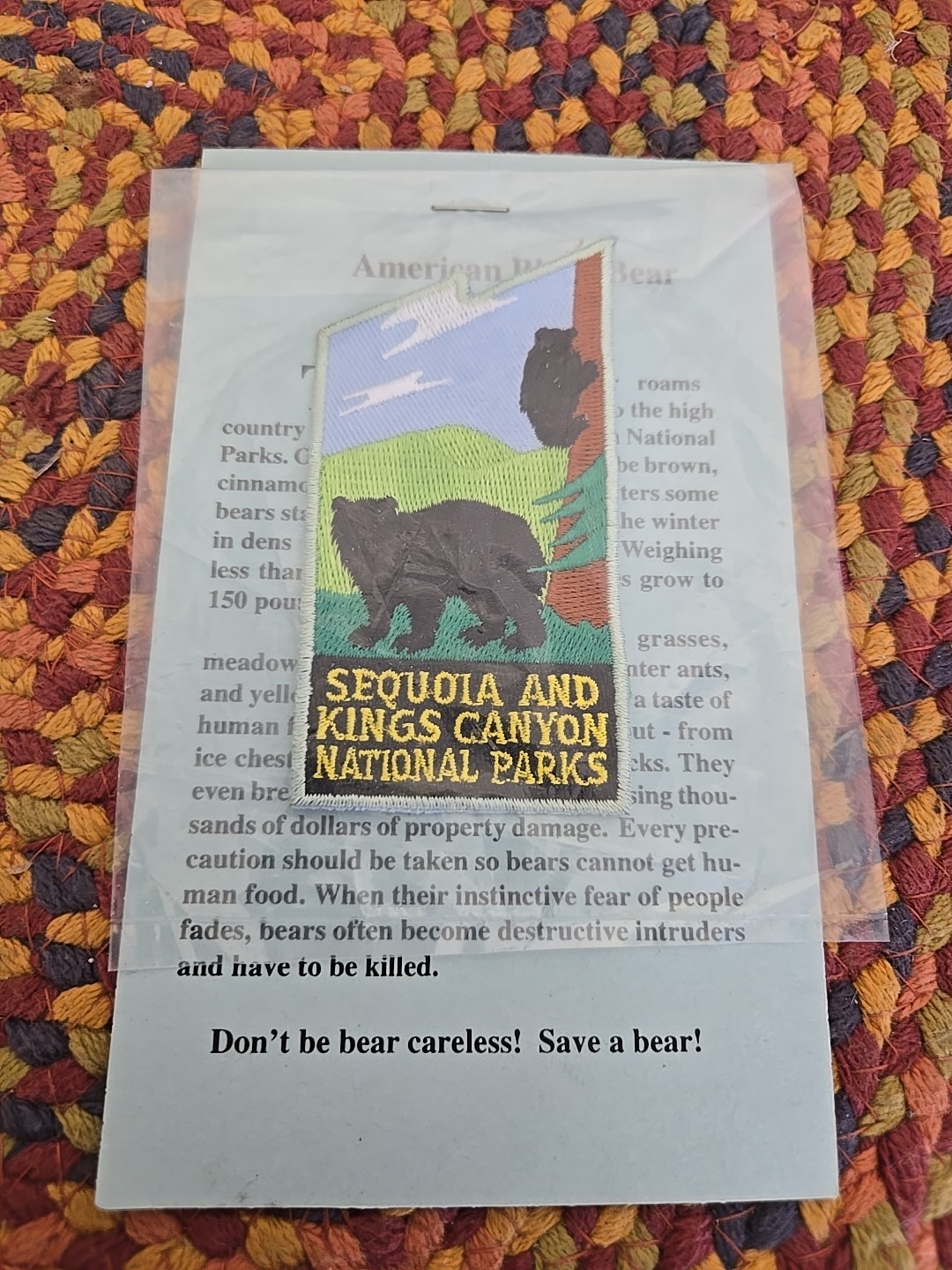 Vintage Sequoia And Kings National Parks American Black Bear Patch