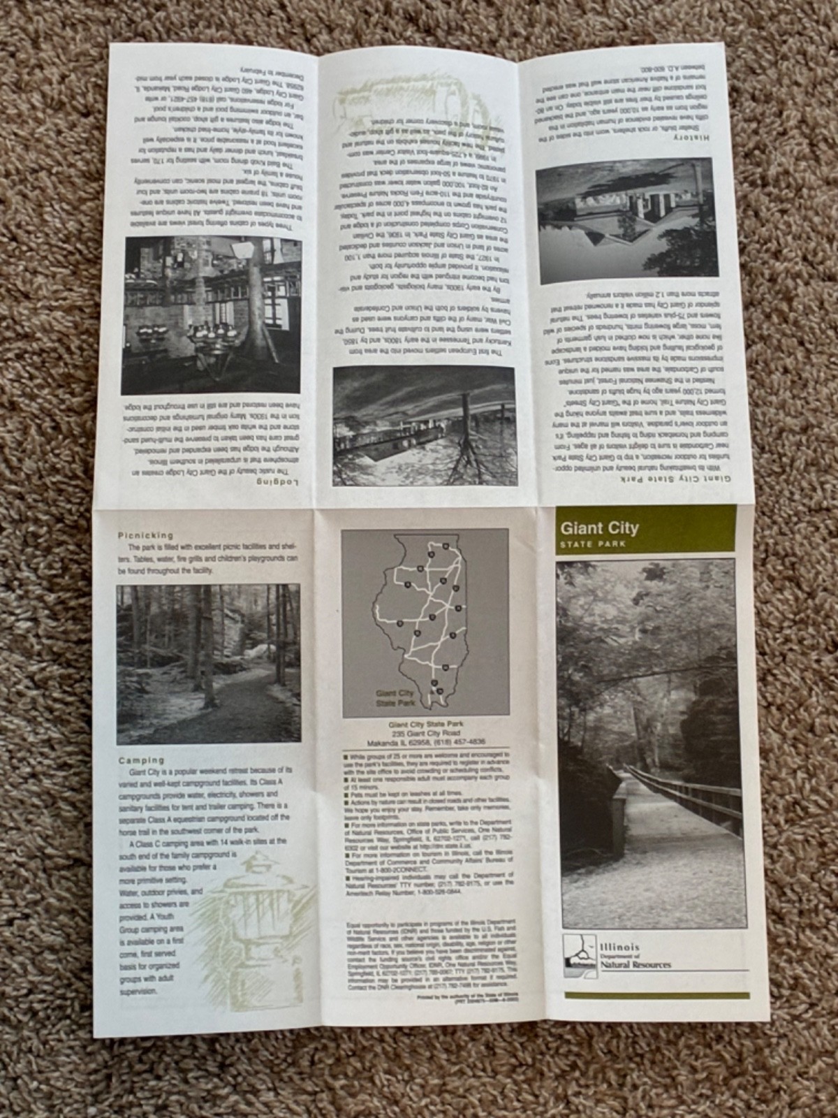 Giant City State Park Illinois DNR, 2003, Travel, Brochure, Guide, Pamphlet