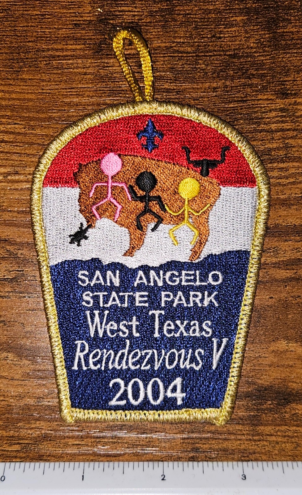 San Angelo State Park West Texas TX Rendezvous V 2004 Boy Scout GMY Patch