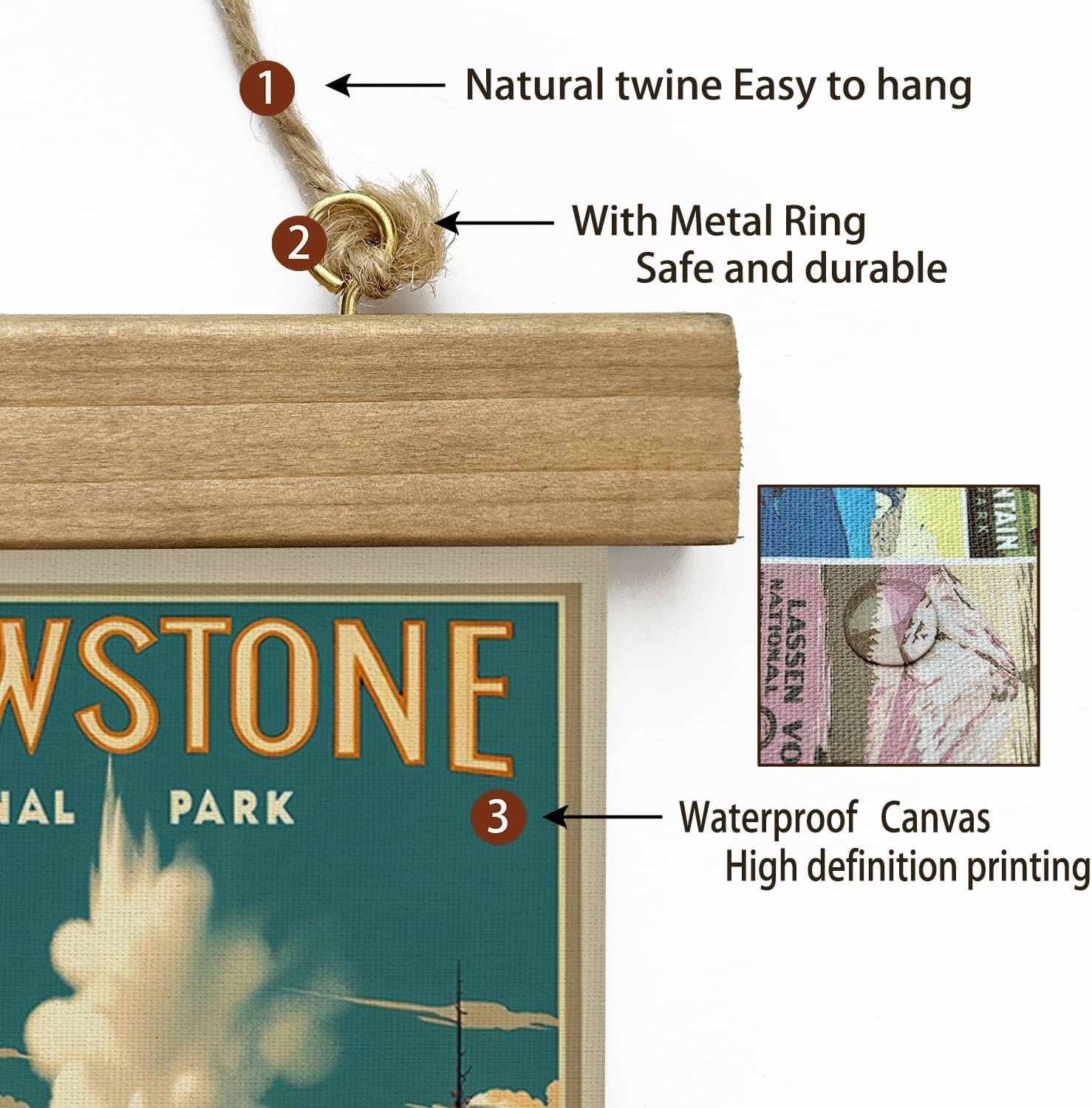 Vintage Yellowstone National Park Poster Framed for Home Elegance – 16×23 Inches