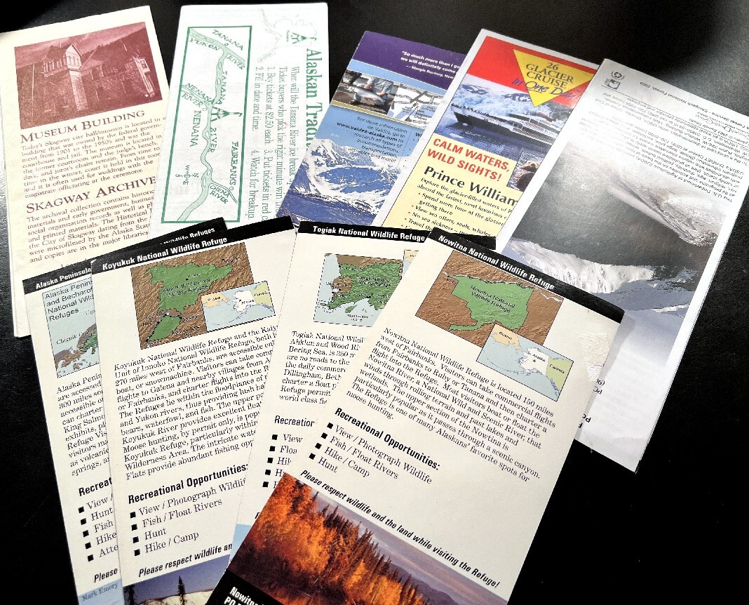 15 Alaska Parks Historic Pamphlets & Handbills Portage Whittier Nenana Skagway+