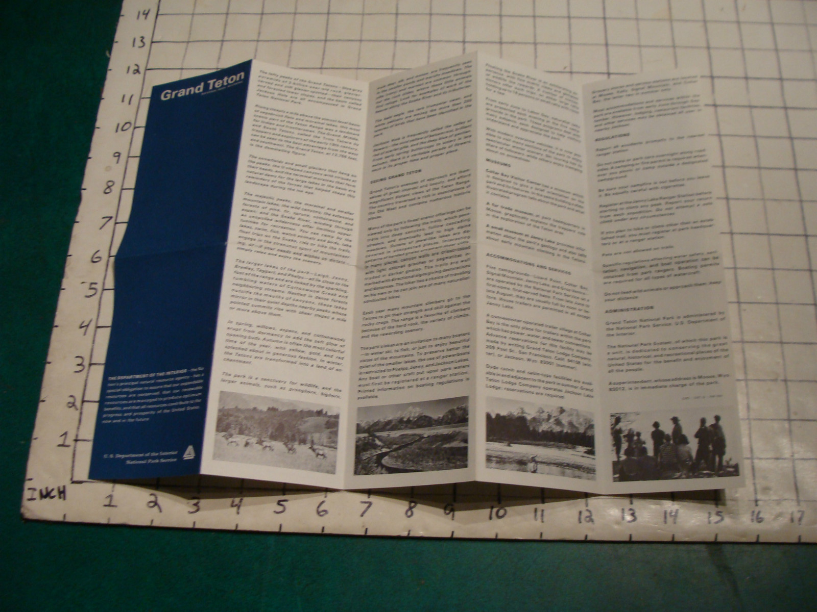 Vintage paper: 1967 GRND TETON park fold out paper brochure