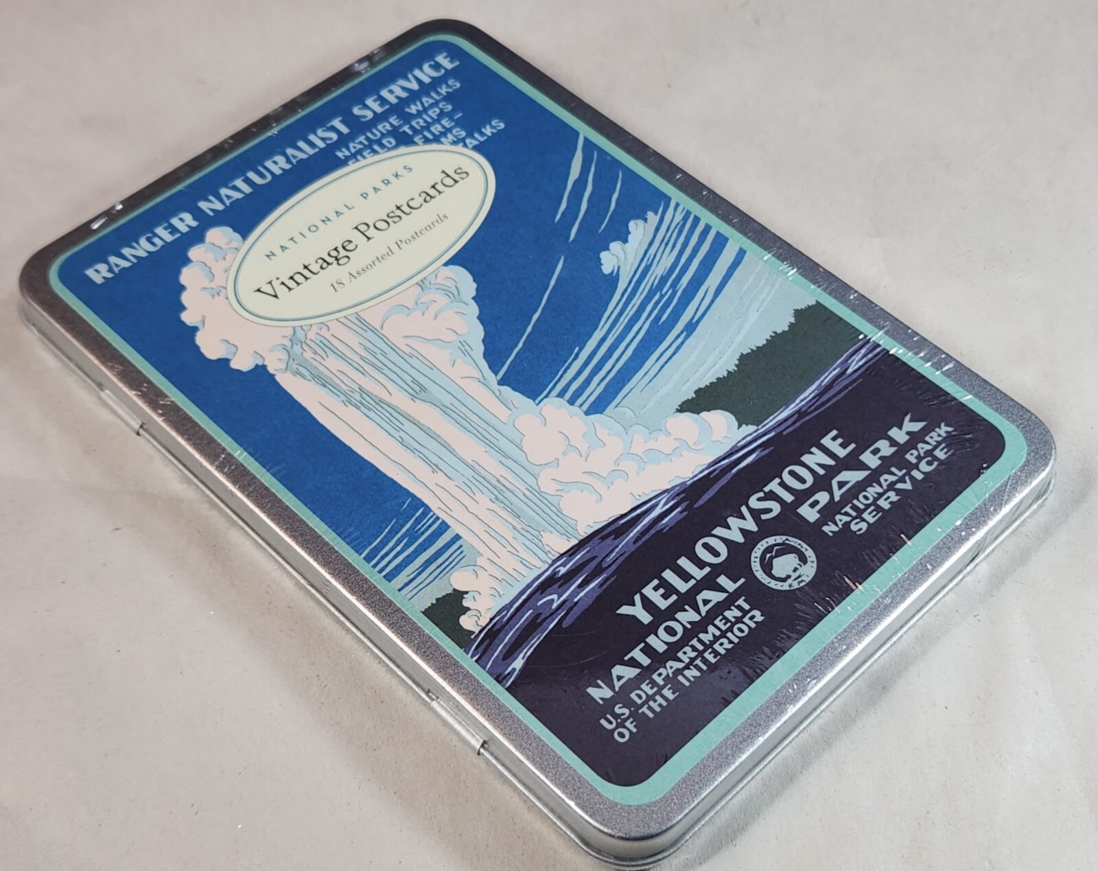 Cavallini Vintage NATIONAL PARKS Postcards Assorted 18 Count Keepsake Tin NIB