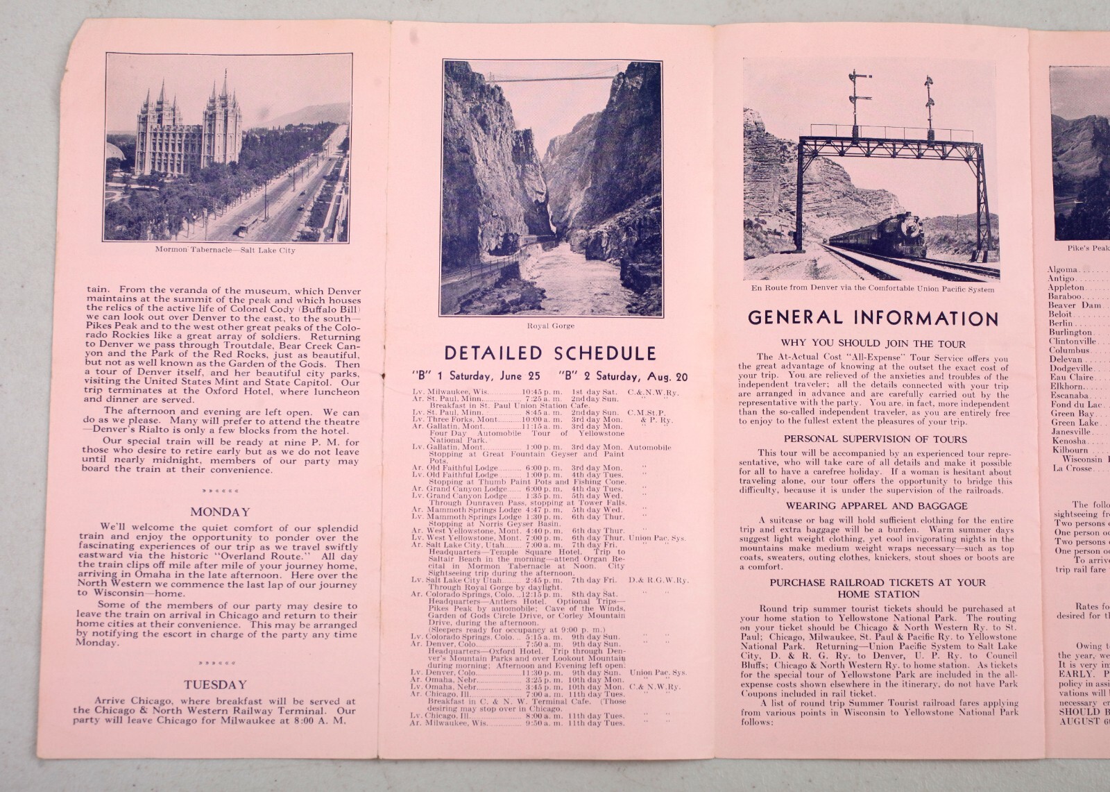 Rare 1932 Bargain Tours Brochure Yellowstone Salt Lake City Colorado Rockies