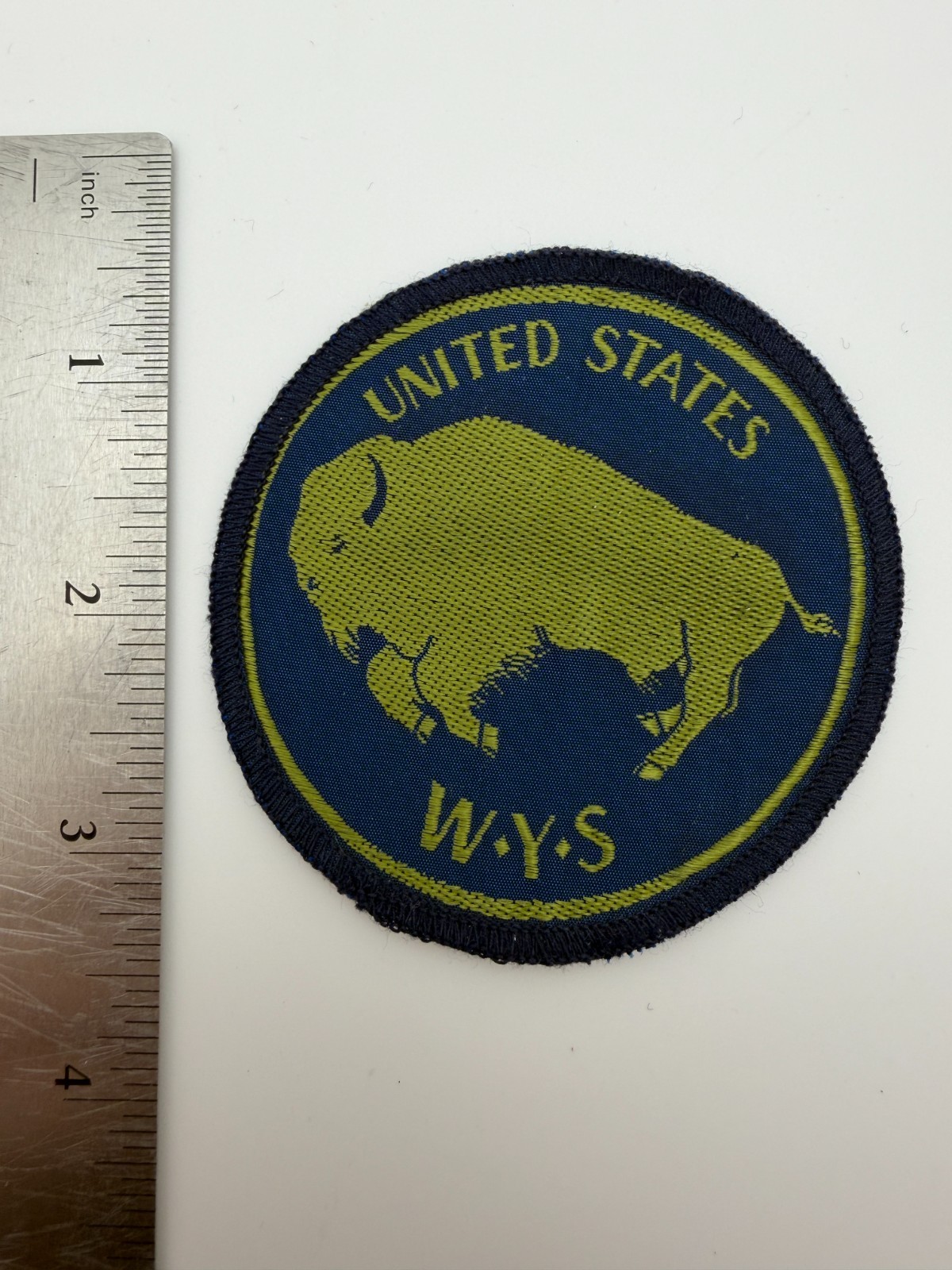 United States Wyoming Youth Service Buffalo Sew On Patch Vintage