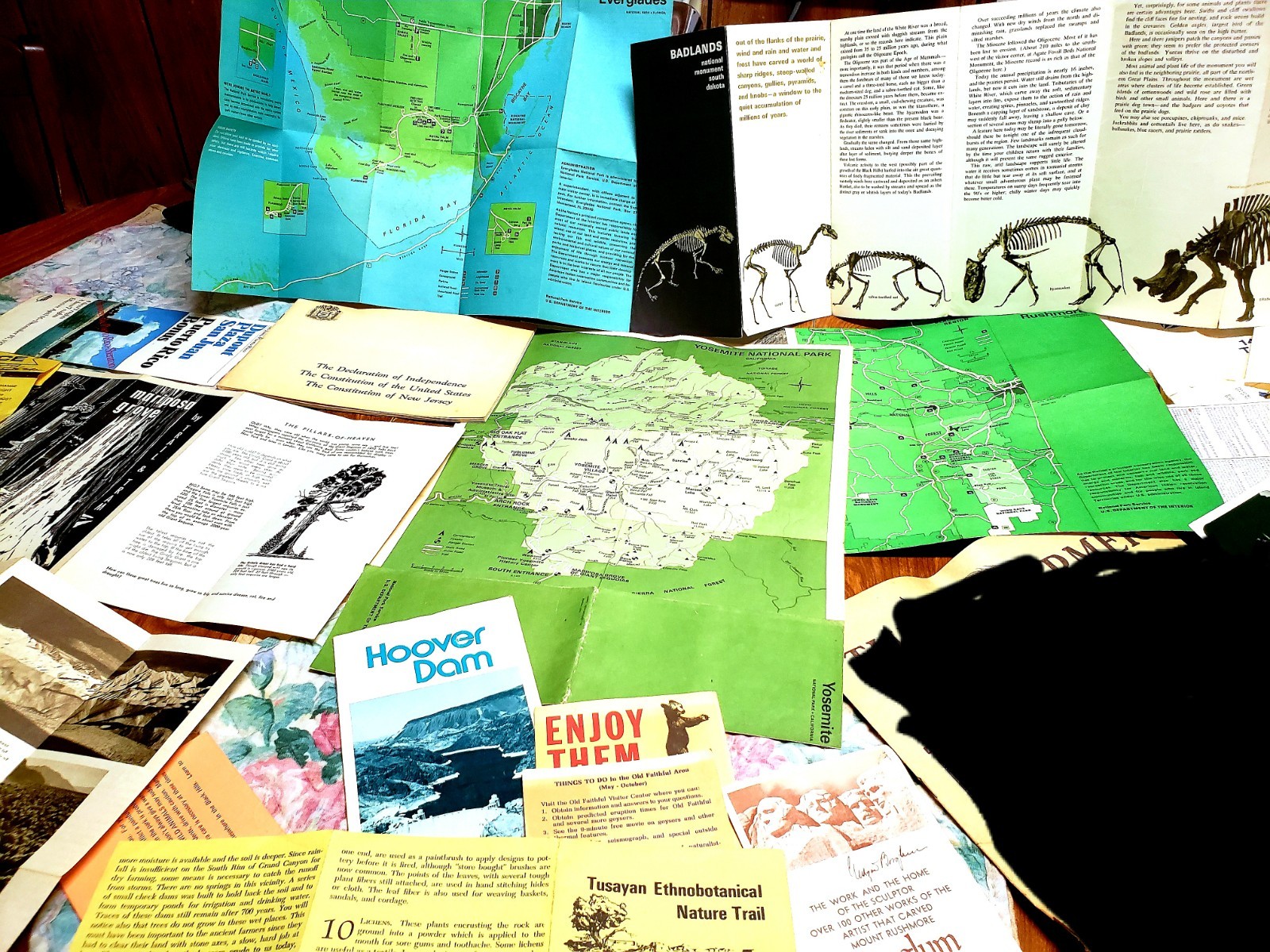 1970’s Parks Brochures & Maps Lot – Yosemite, Death Valley, Everglades, etc.