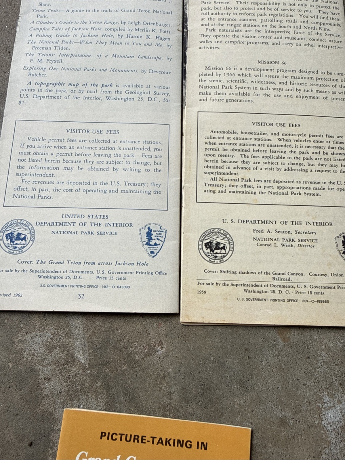 50s-60s National Park Brochures And Maps Lot