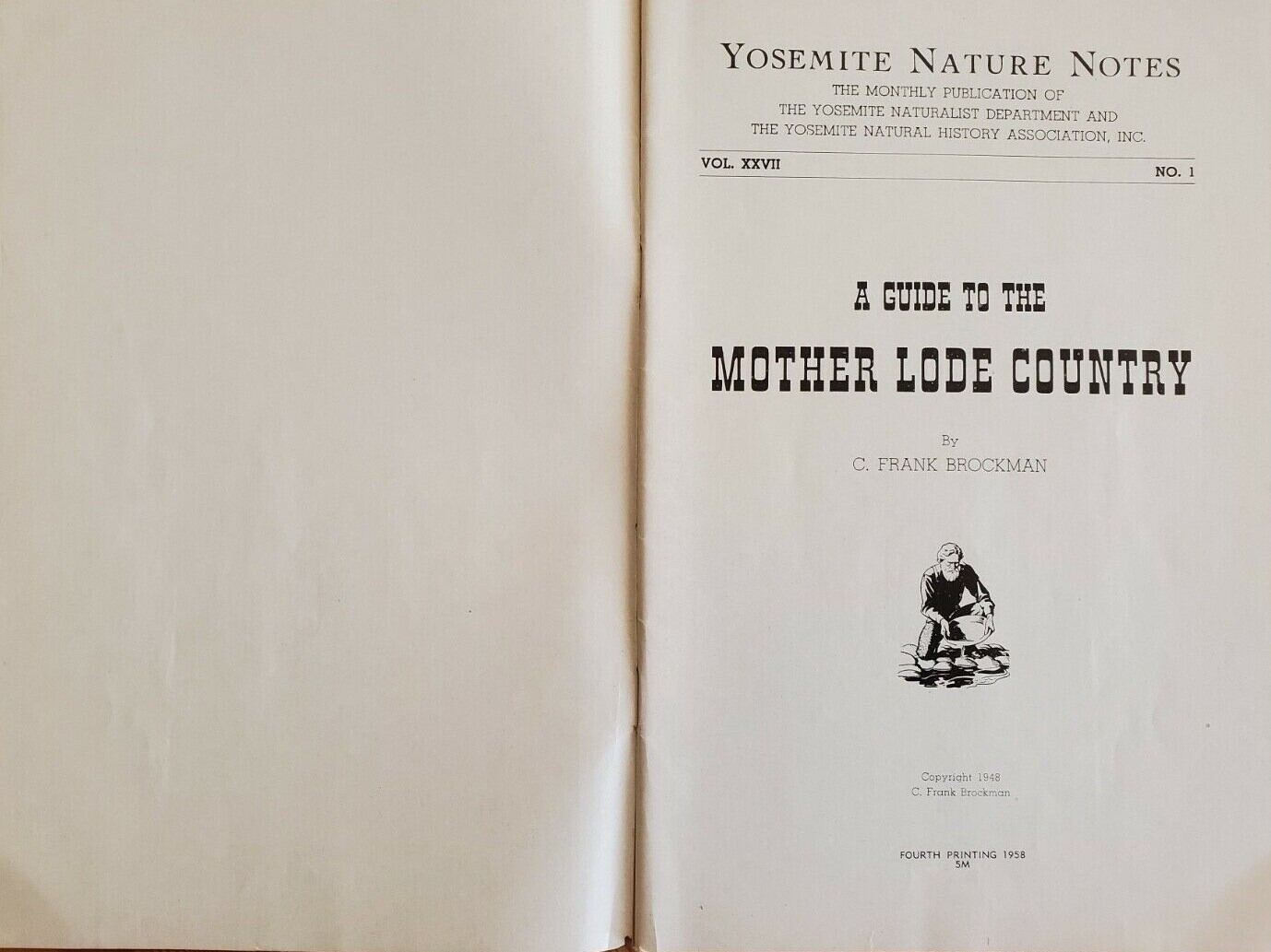 Vintage Guide Mother Lode Country Yosemite CA History 1958