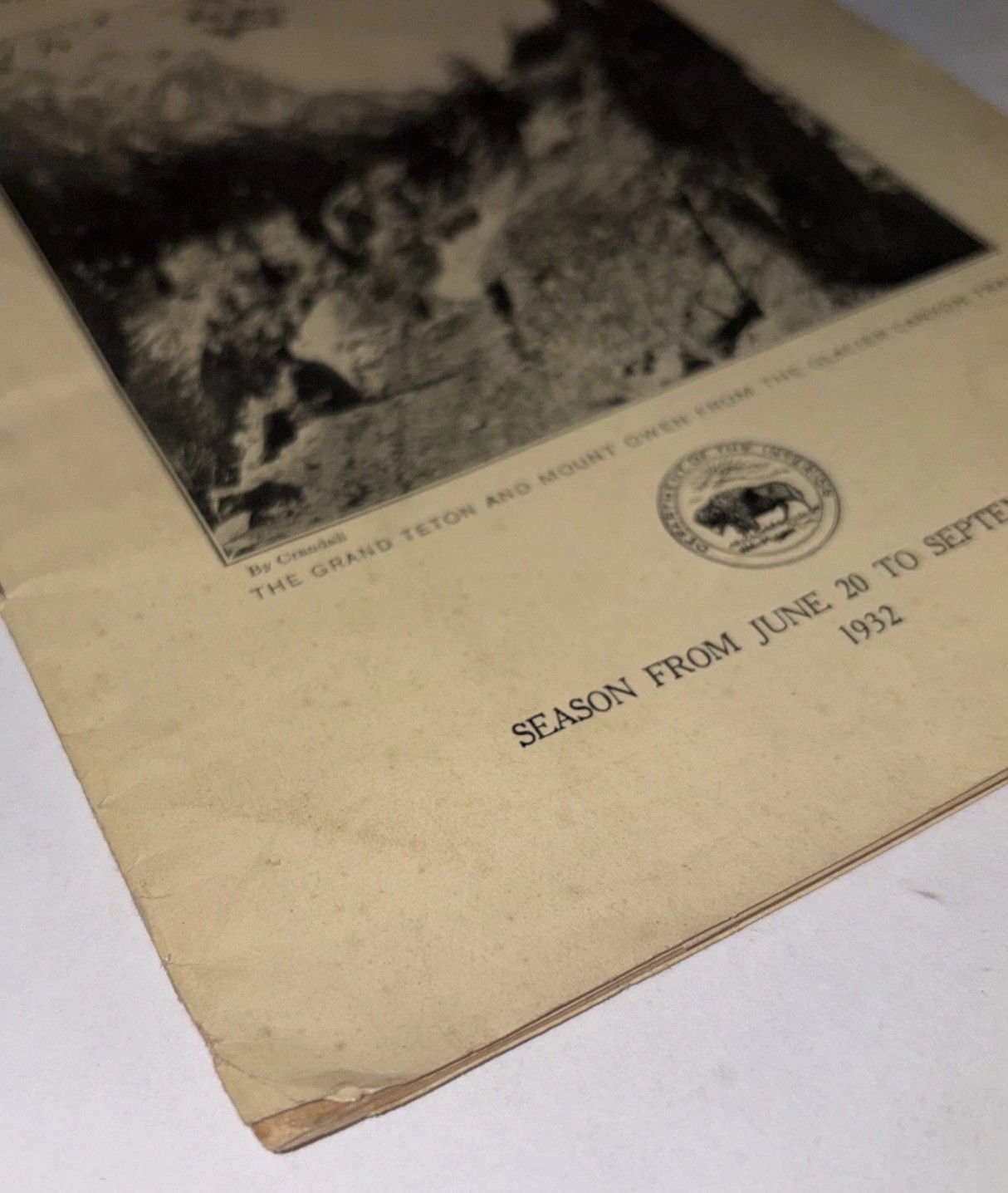 Grand Teton National Park Wyoming 1932 June To Sept Season Pamphlet Brochure