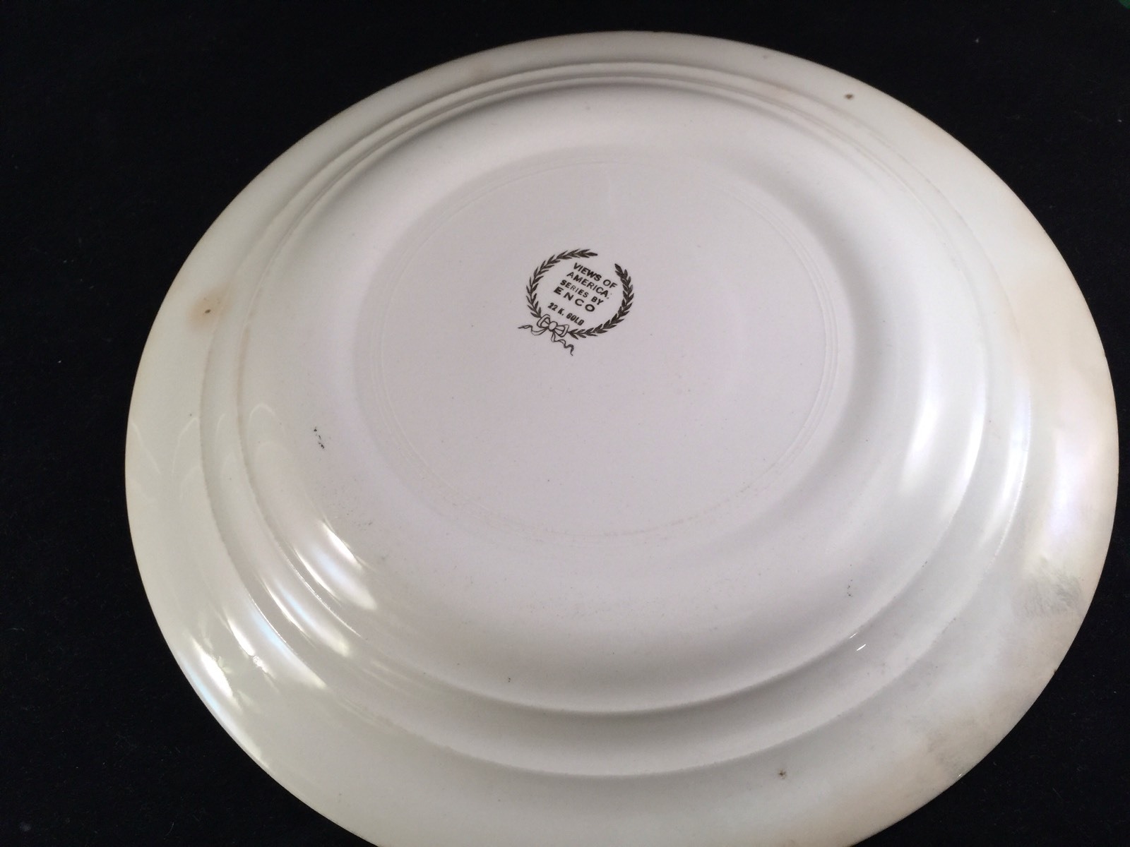 VINTAGE ENESCO YELLOWSTONE NATIONAL PARK OLD FAITHFUL SOUVENIR CHINA PLATE