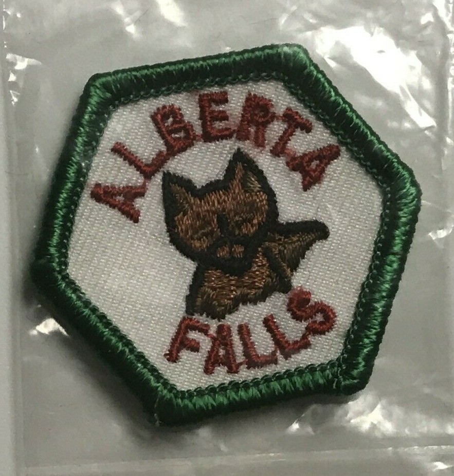 NIP Alberta Falls Rocky Mountain National Park Trail Tag Embroidered Patch Badge