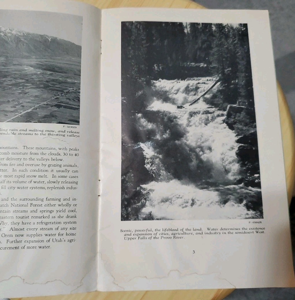 Vtg Wasatch National Forest Utah Brochure 1952 USDA Service Travel Souvenir