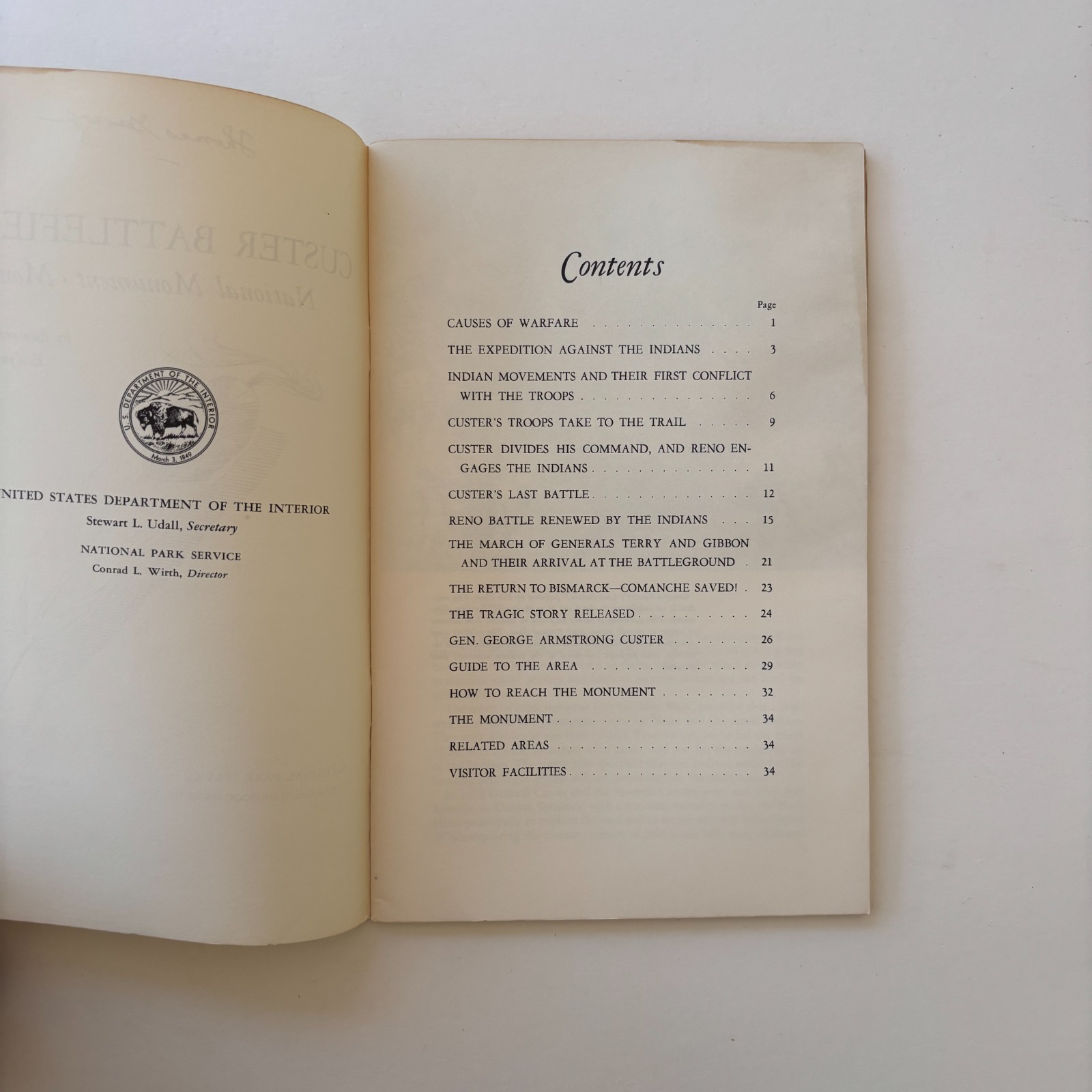 Custer Battlefield National Park Montana Vintage Travel Booklet 1961