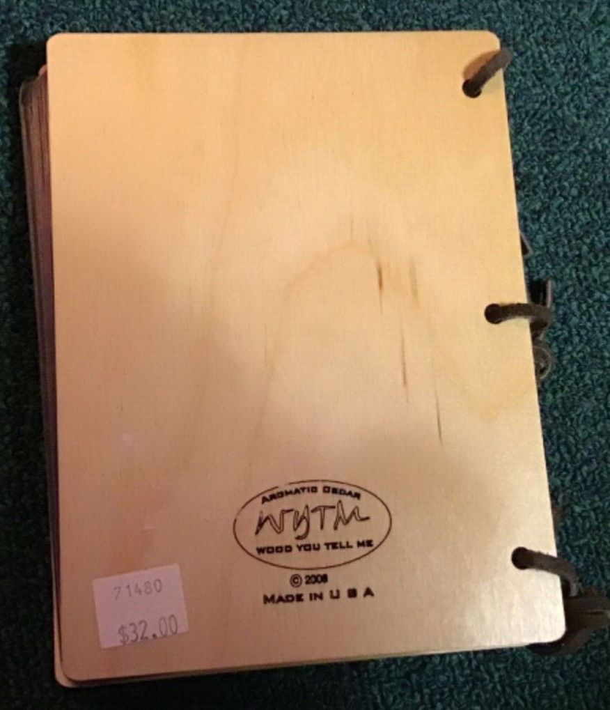 2008 Souvenir Laser Cut Wood 36 Photo Album Blank Yellowstone Park Grand Teton