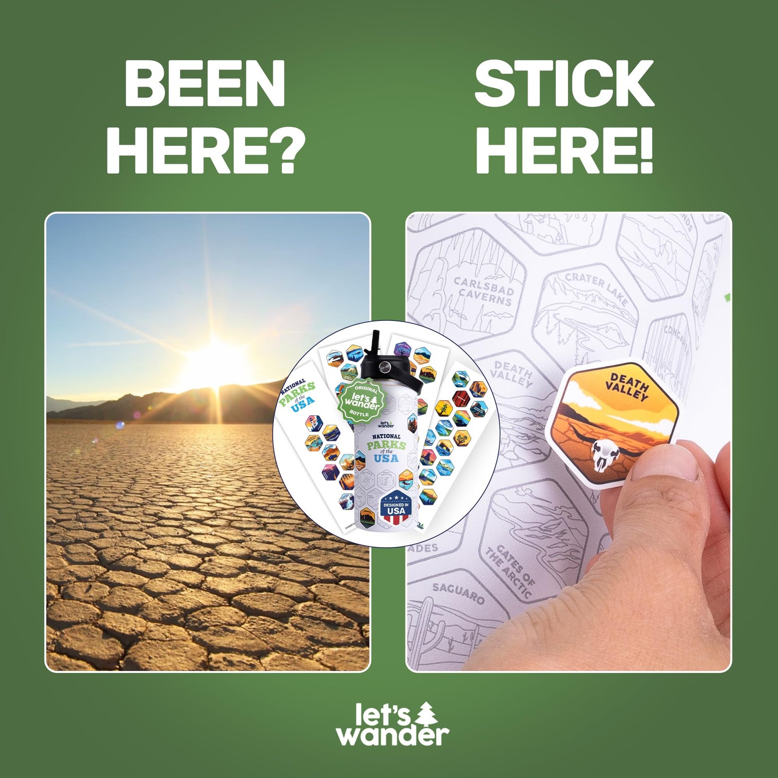LET’S WANDER National Parks Stickers, 63 Parks Set