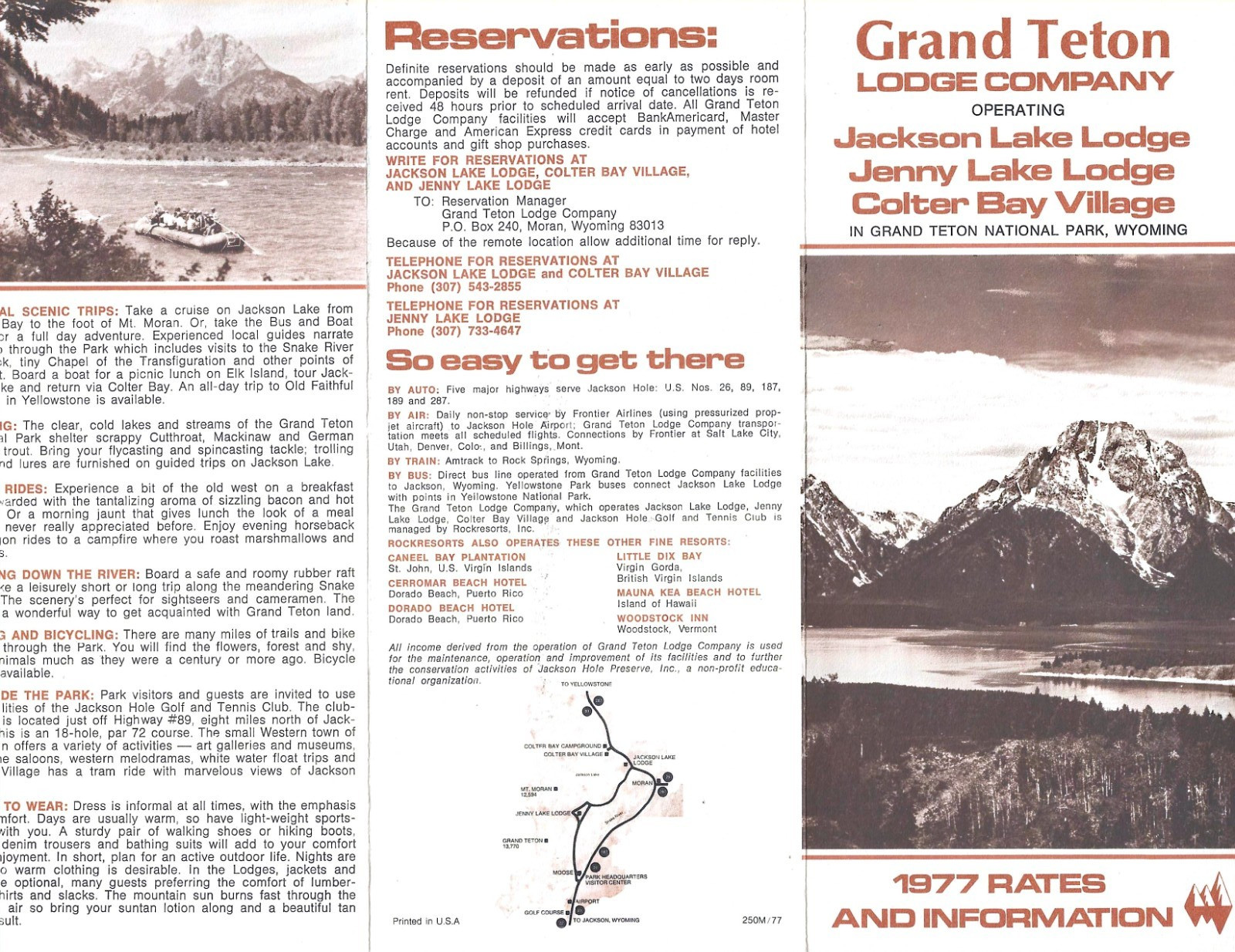 1978 Yellowstone Grand Teton Entrance Permit 1977 Grand Teton Lodge Pamphlet