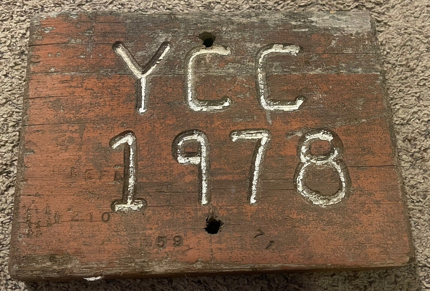 Vintage 1978 YCC (Youth Conservation Corp ?) Wooden Sign, 9×12”