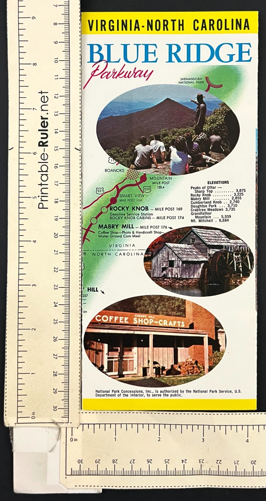 1960s Blue Ridge Parkway Virginia NC Parks Lodging Vintage Travel Brochure