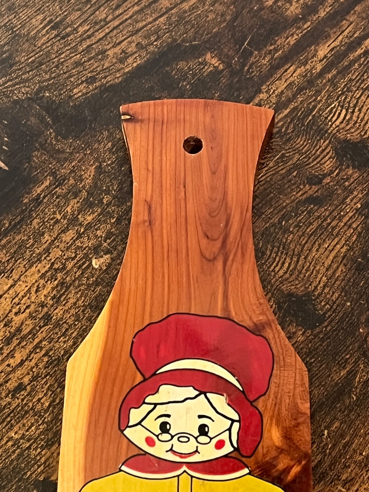 Vtg Yellowstone Park GRANDMA PADDLE Cedar Funny Wall Art Gag gift Souvenir 15×3