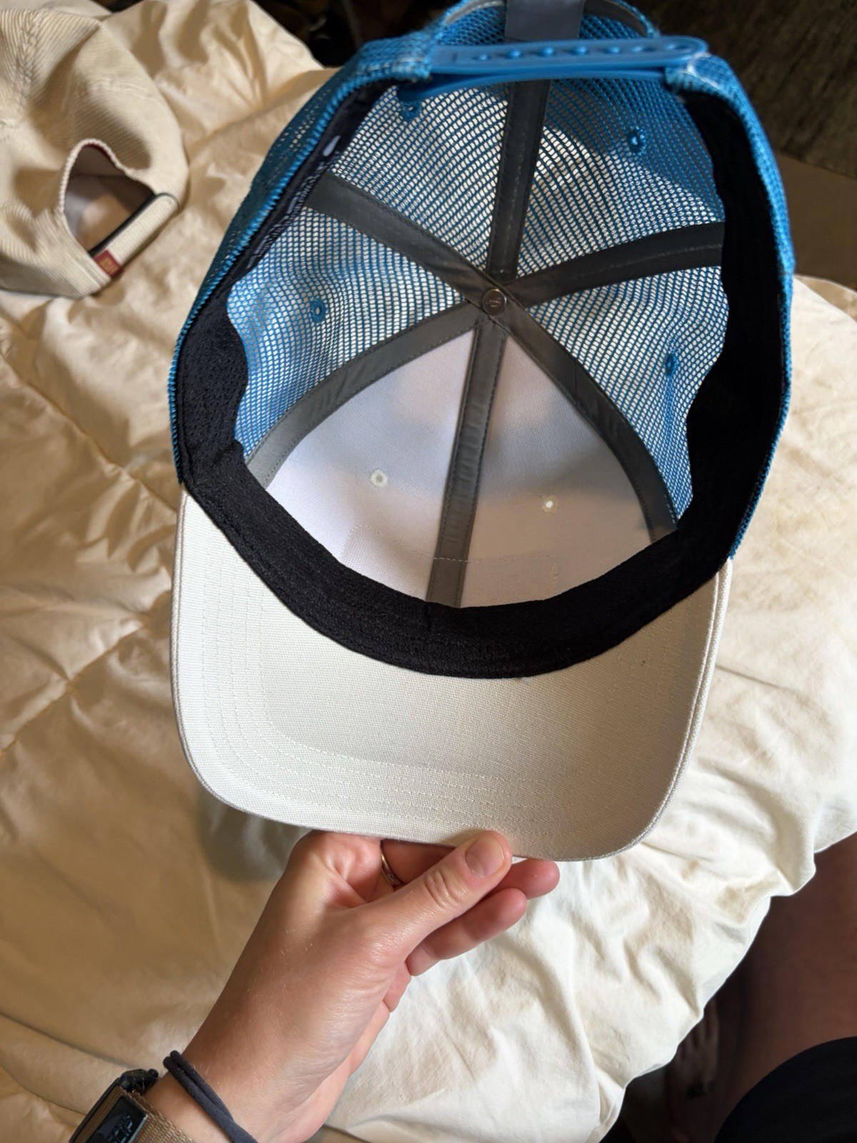 Carhartt Yellowstone National Park White Blue Mesh Snapback Trucker Hat