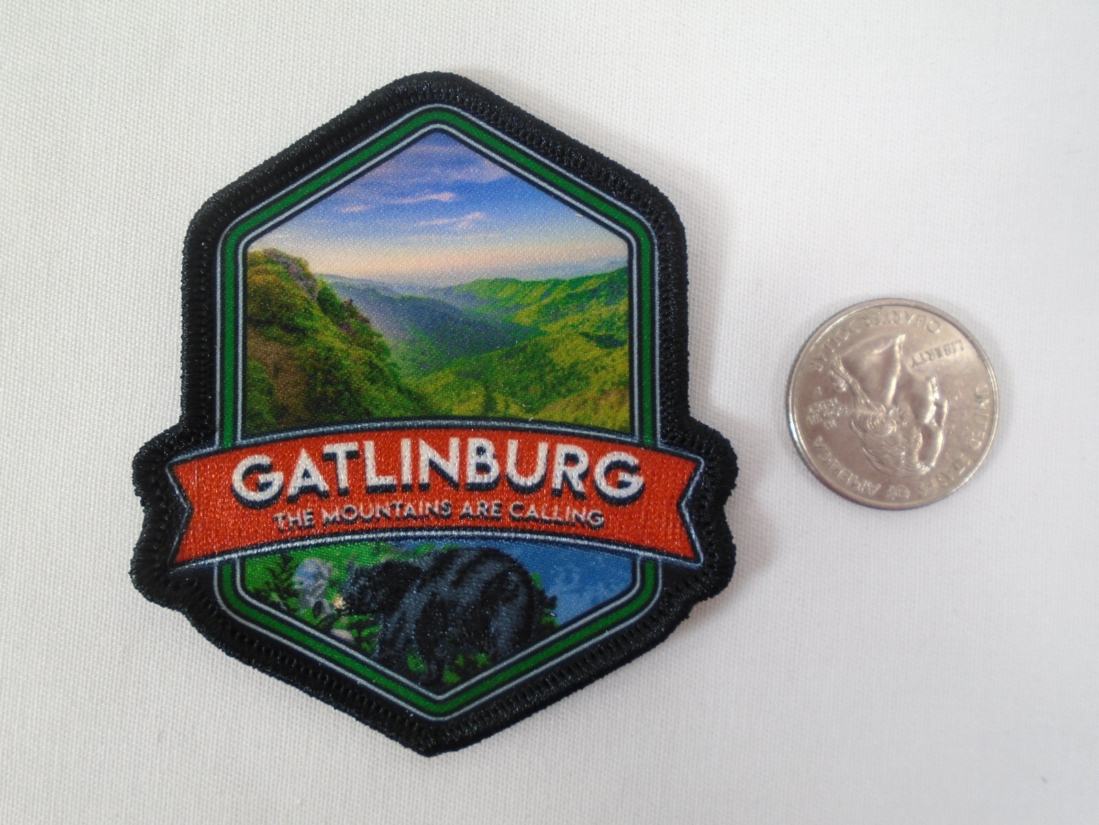 Gatlinburg TN. Great Smoky Mountains Forest & Black Bear Iron on Patch