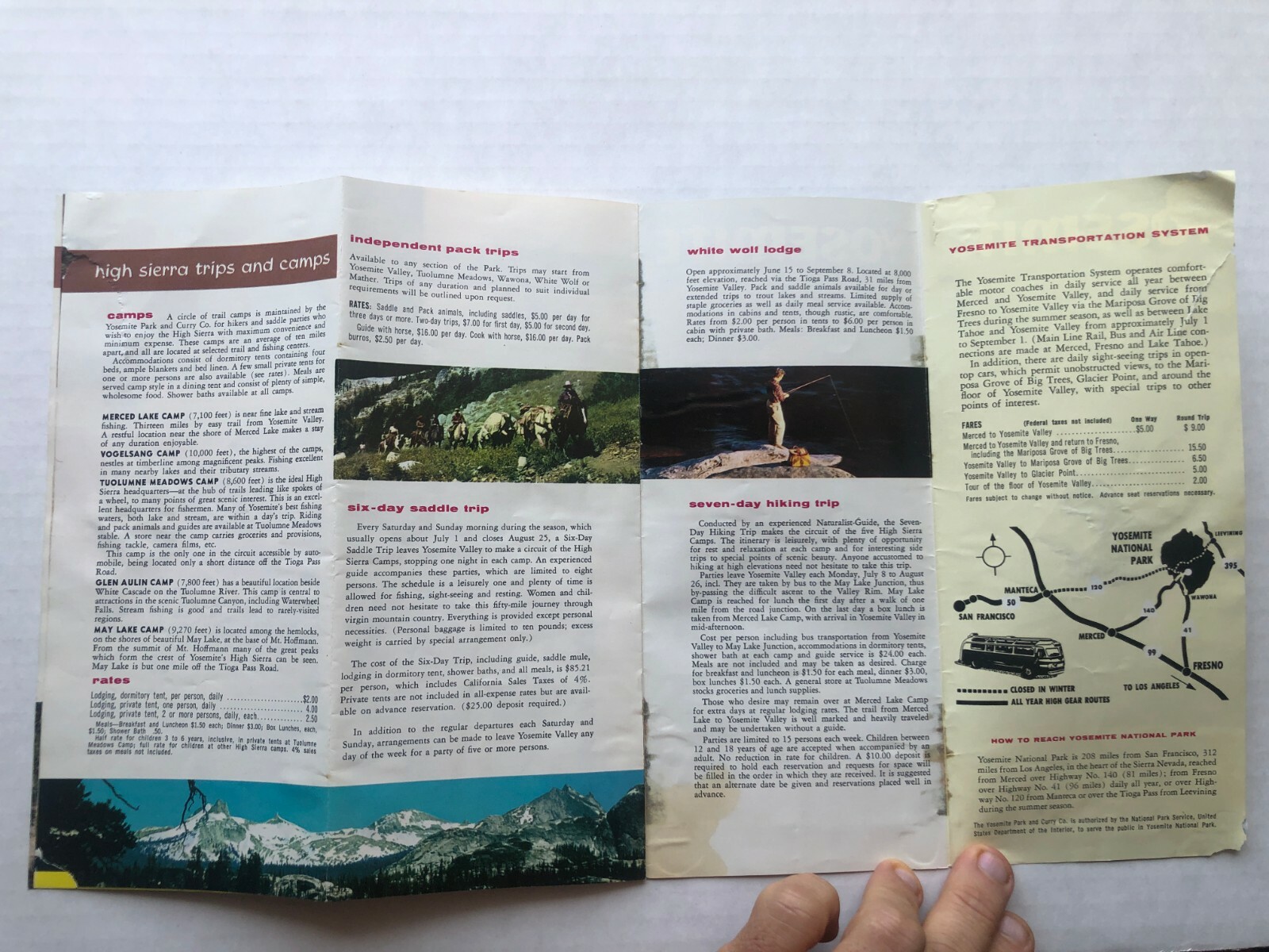 1957 年优胜美地旅行手册带自动许可证-