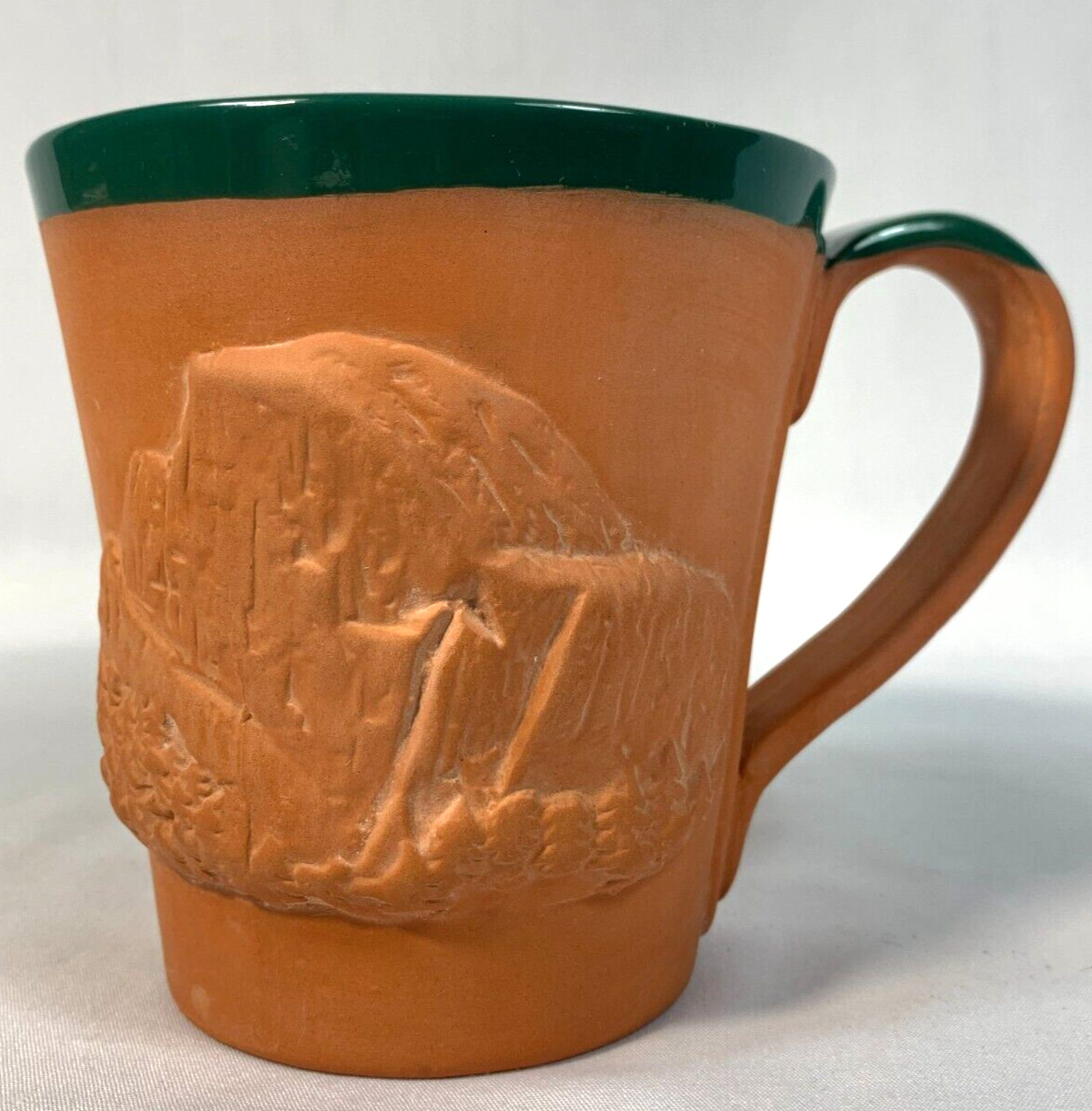 Yosemite National Park Mug Terra Cotta & Green Glaze Vintage Half Dome